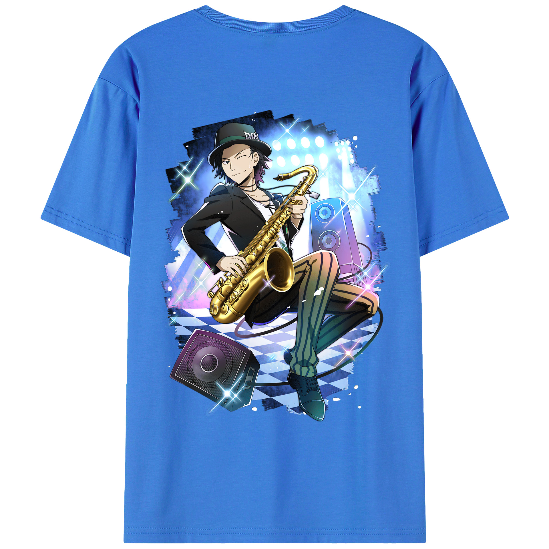 （画像用） 文豪ストレイドッグス Bungo Stray Dogs 綿100％ メンズ半袖Tシャツ（バックプリント） 通気性