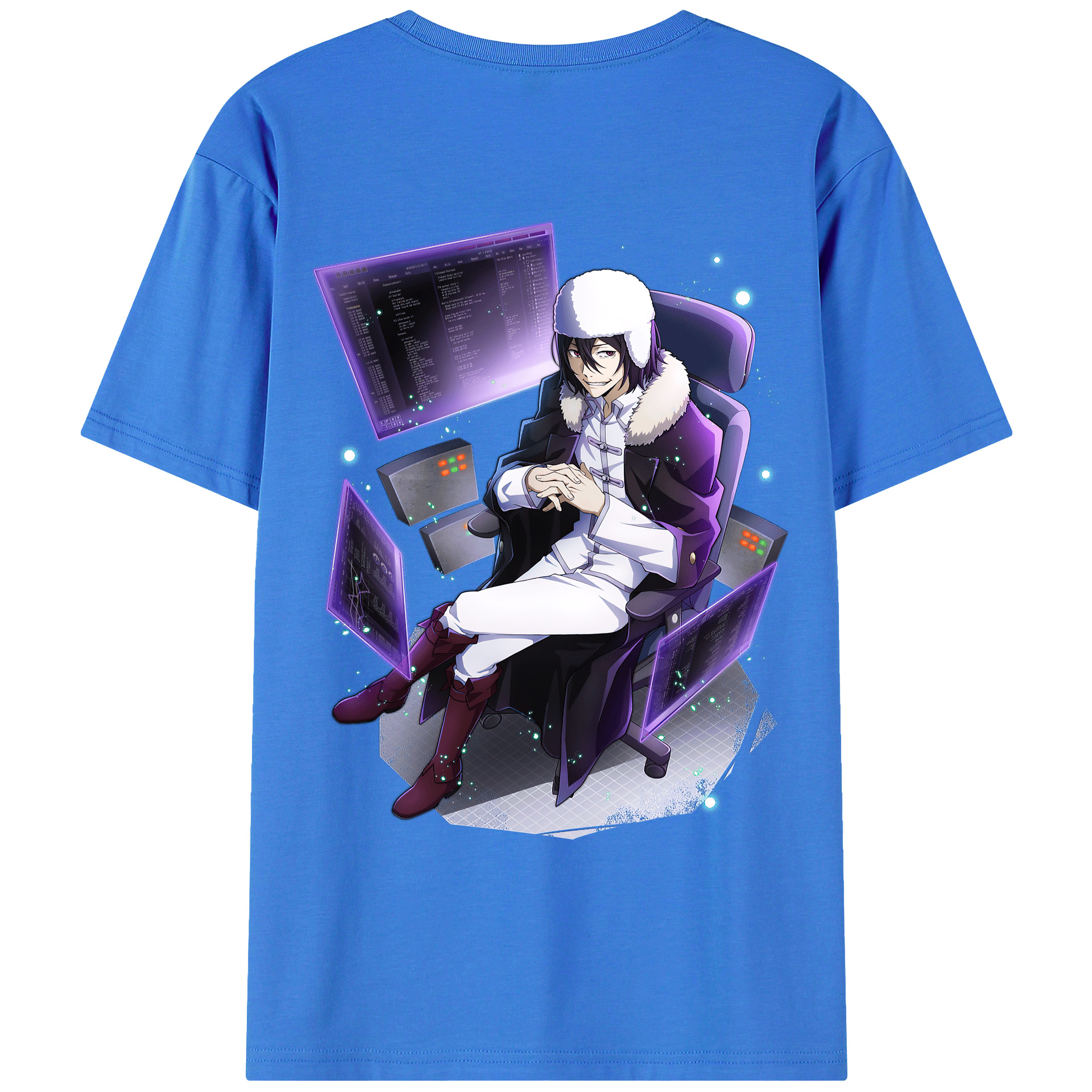 （画像用） 文豪ストレイドッグス Bungo Stray Dogs 綿100％ メンズ半袖Tシャツ（バックプリント） 通気性