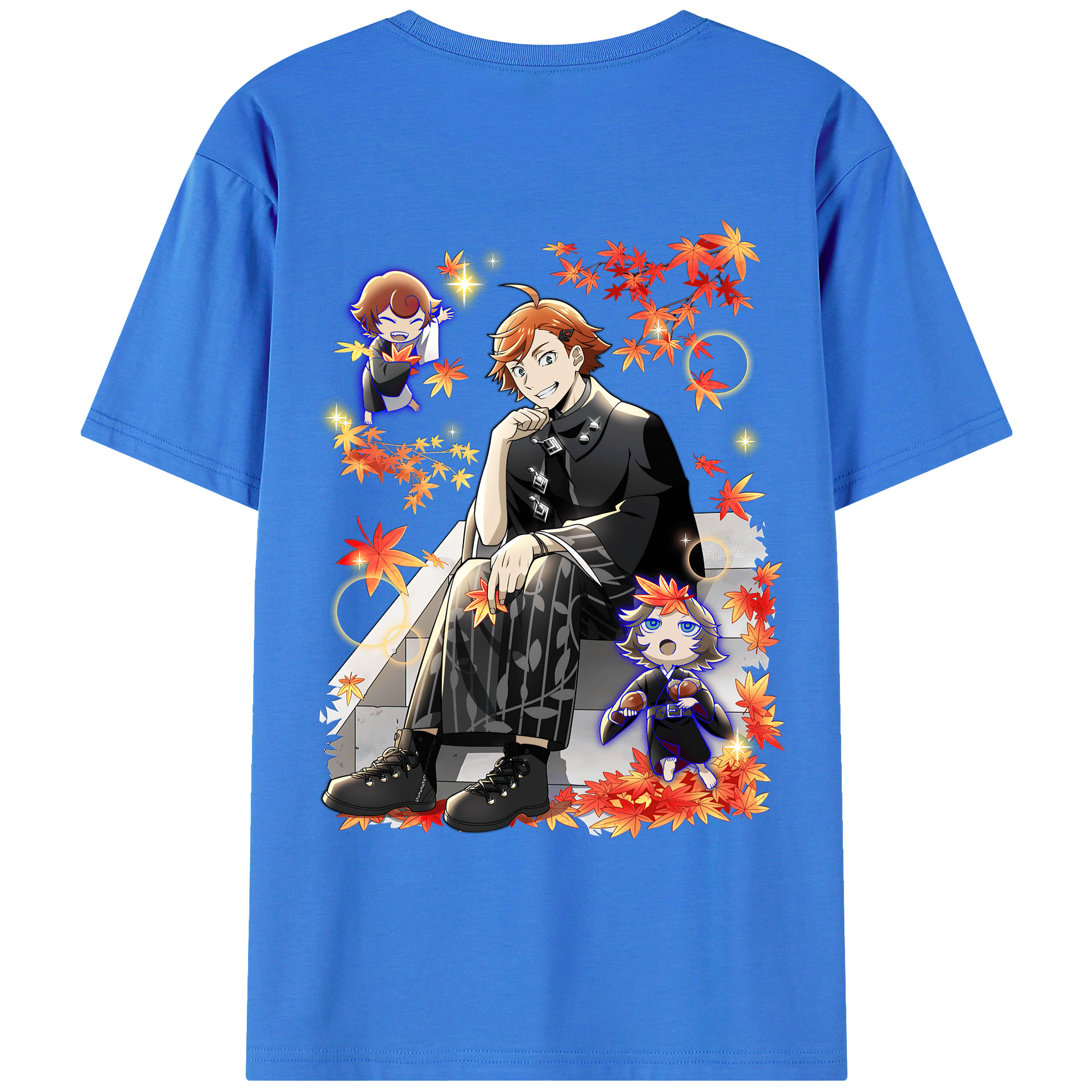 （画像用） 文豪ストレイドッグス Bungo Stray Dogs 綿100％ メンズ半袖Tシャツ（バックプリント） 通気性