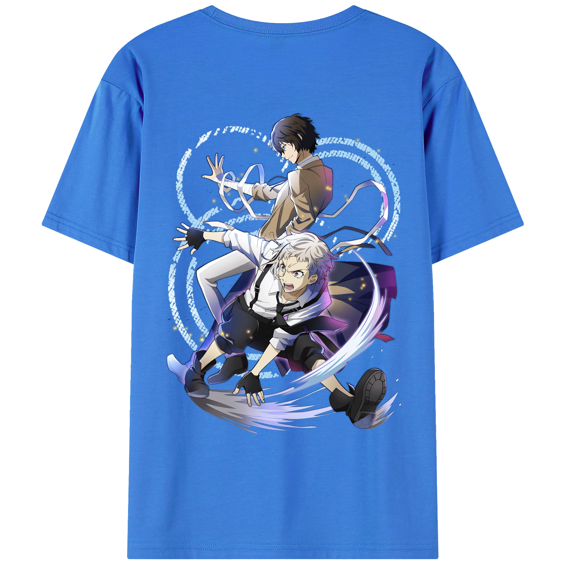 （画像用） 文豪ストレイドッグス Bungo Stray Dogs 綿100％ メンズ半袖Tシャツ（バックプリント） 通気性
