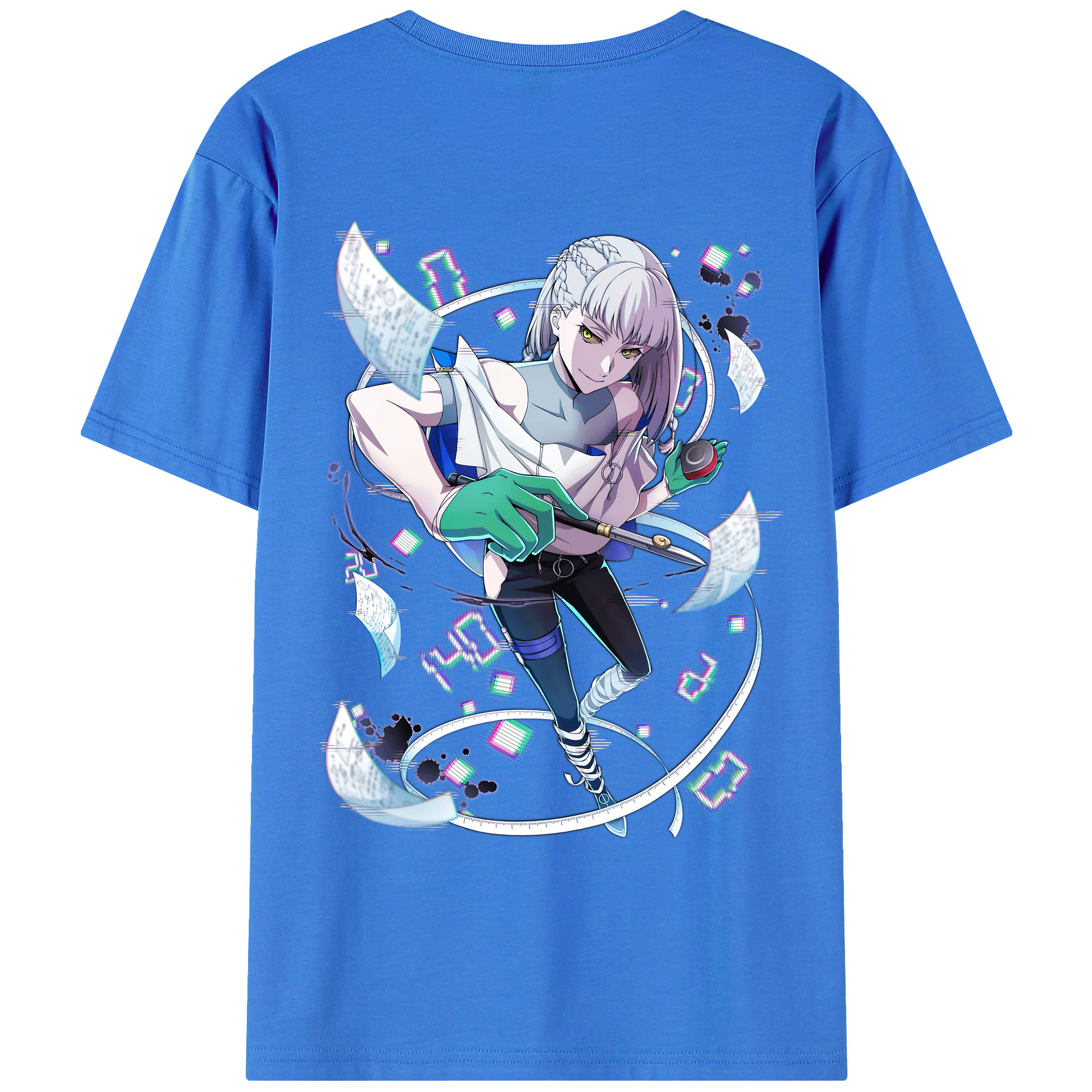 （画像用） 文豪ストレイドッグス Bungo Stray Dogs 綿100％ メンズ半袖Tシャツ（バックプリント） 通気性