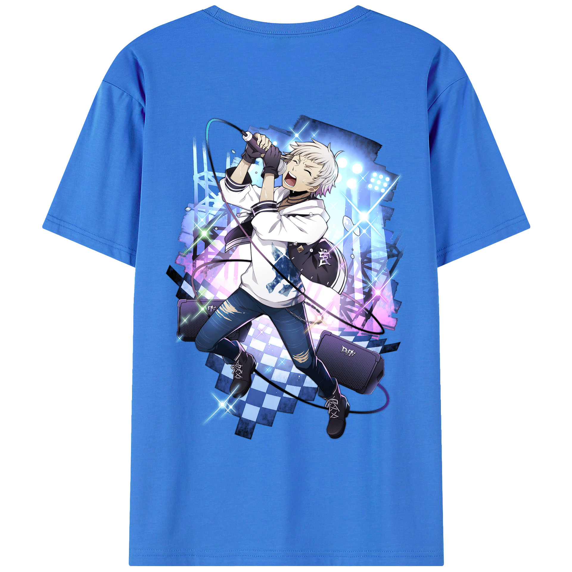 （画像用） 文豪ストレイドッグス Bungo Stray Dogs 綿100％ メンズ半袖Tシャツ（バックプリント） 通気性