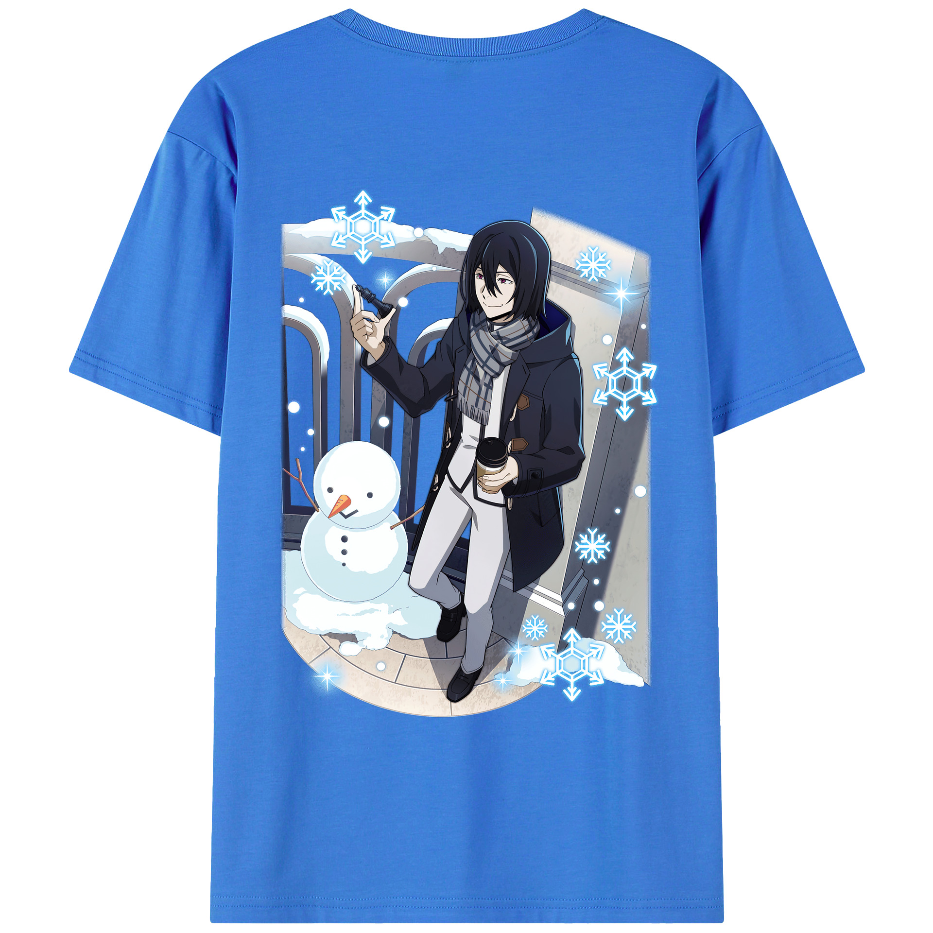 （画像用） 文豪ストレイドッグス Bungo Stray Dogs 綿100％ メンズ半袖Tシャツ（バックプリント） 通気性