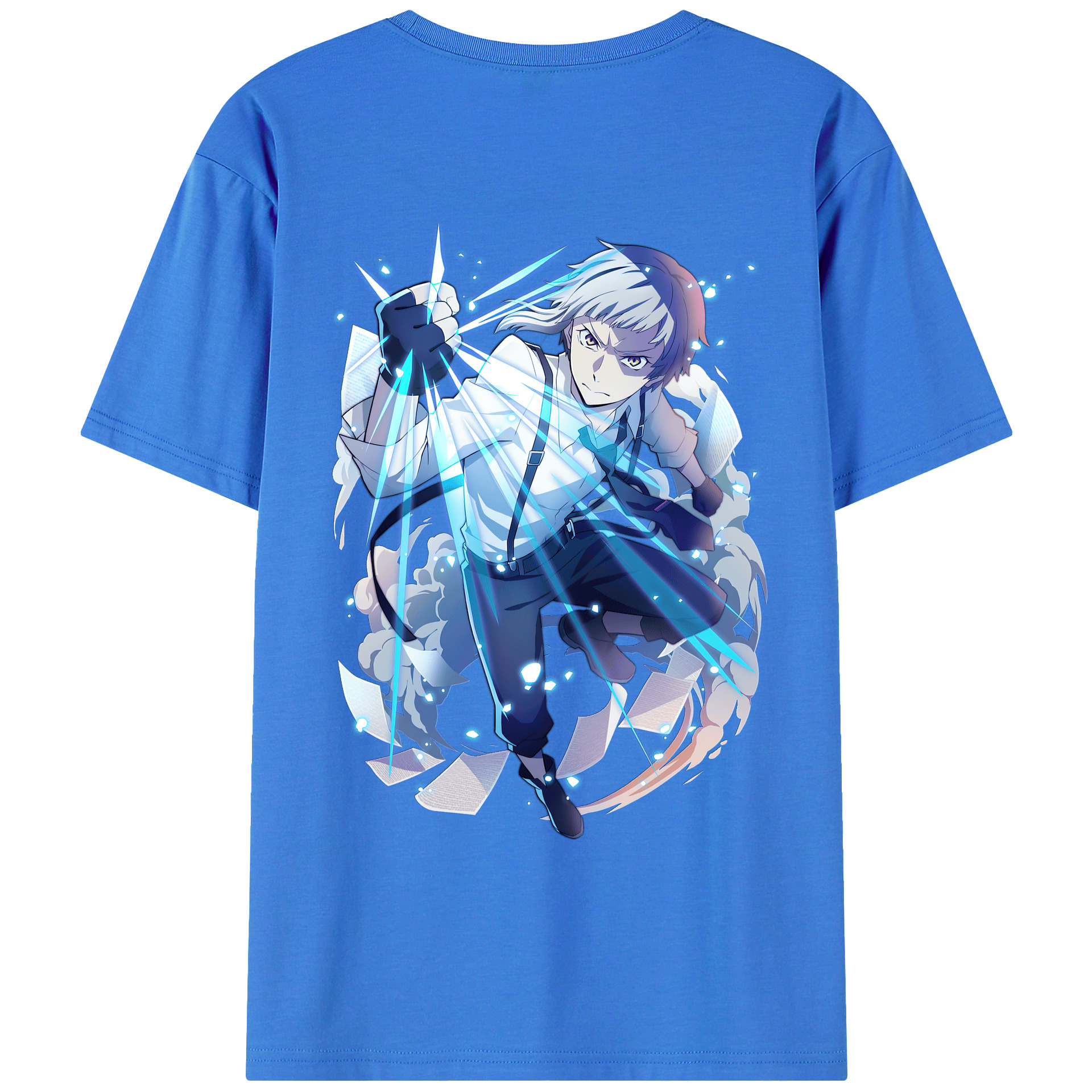 （画像用） 文豪ストレイドッグス Bungo Stray Dogs 綿100％ メンズ半袖Tシャツ（バックプリント） 通気性
