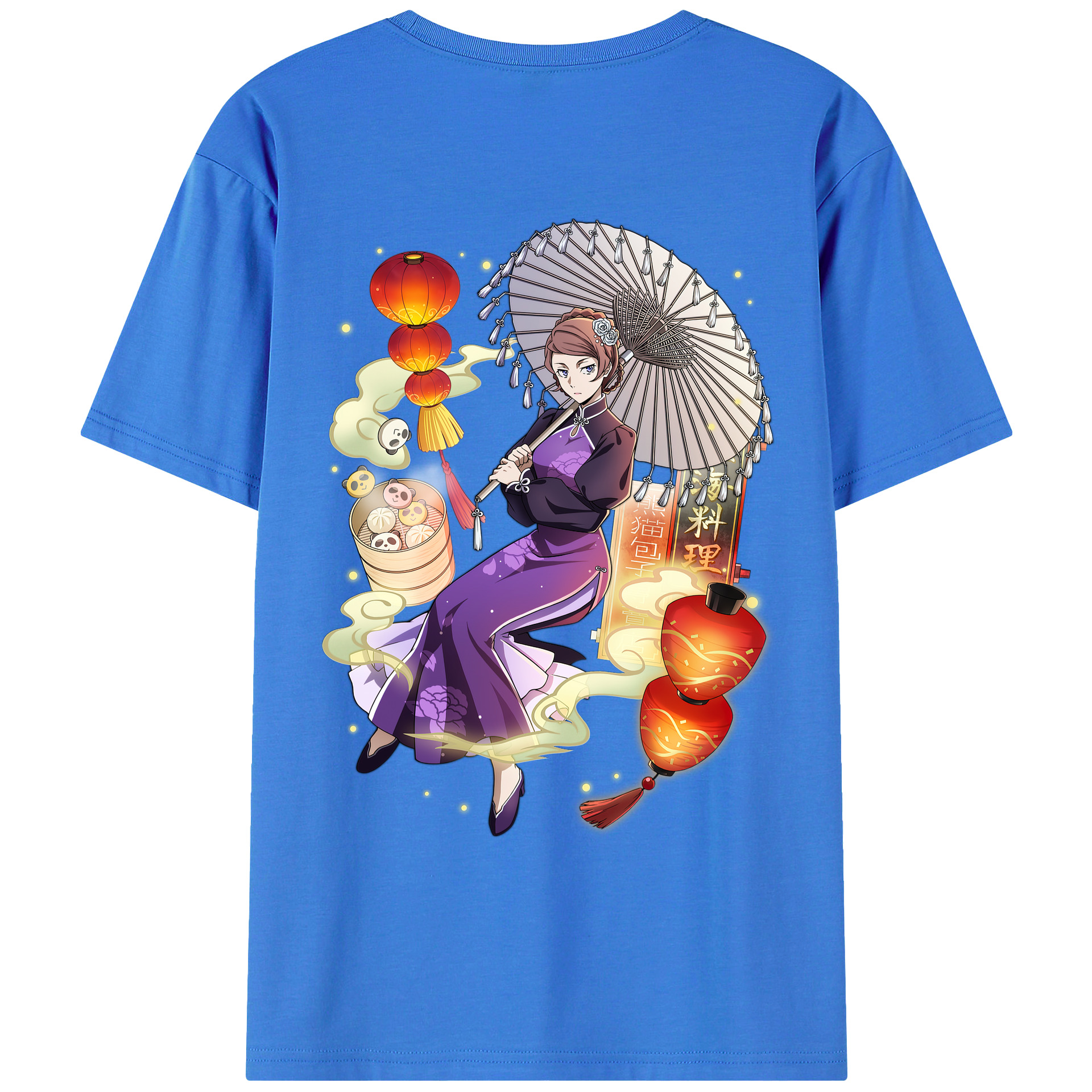 （画像用） 文豪ストレイドッグス Bungo Stray Dogs 綿100％ メンズ半袖Tシャツ（バックプリント） 通気性