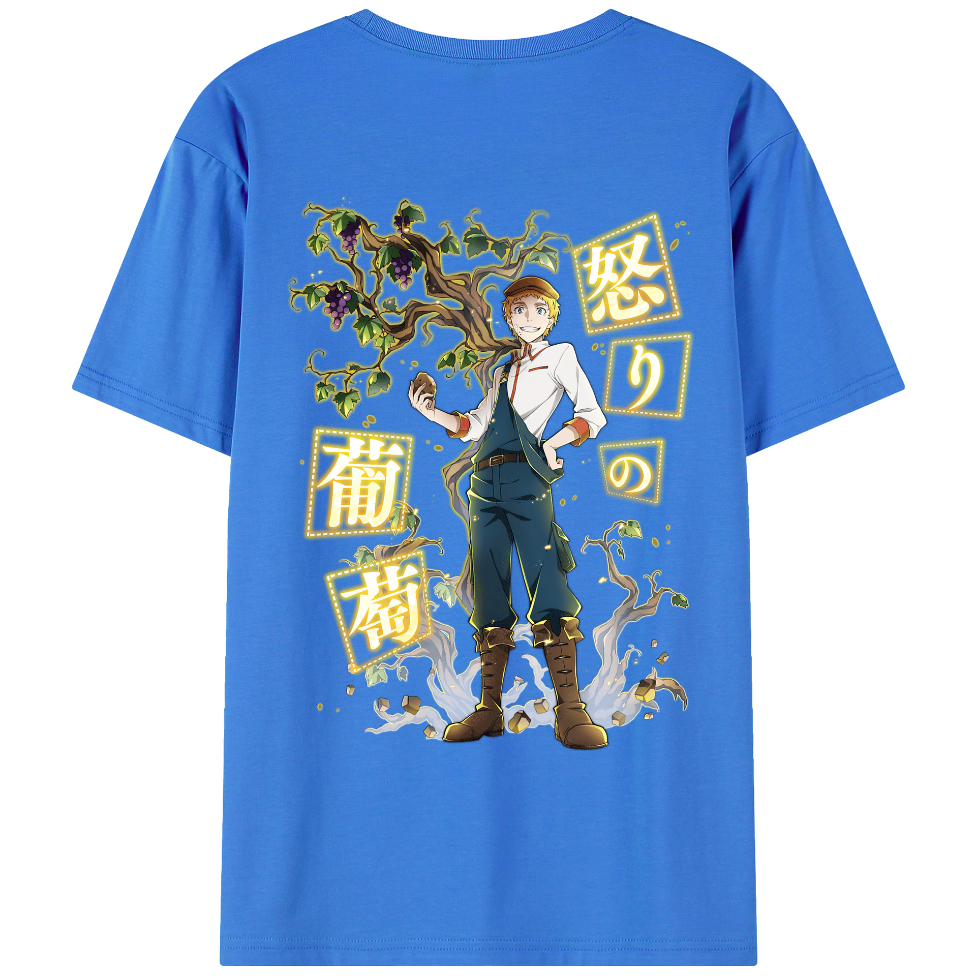 （画像用） 文豪ストレイドッグス Bungo Stray Dogs 綿100％ メンズ半袖Tシャツ（バックプリント） 通気性