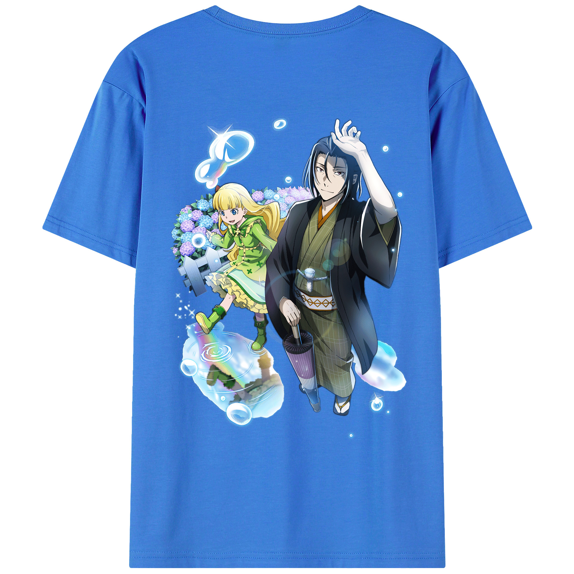 （画像用） 文豪ストレイドッグス Bungo Stray Dogs 綿100％ メンズ半袖Tシャツ（バックプリント） 通気性