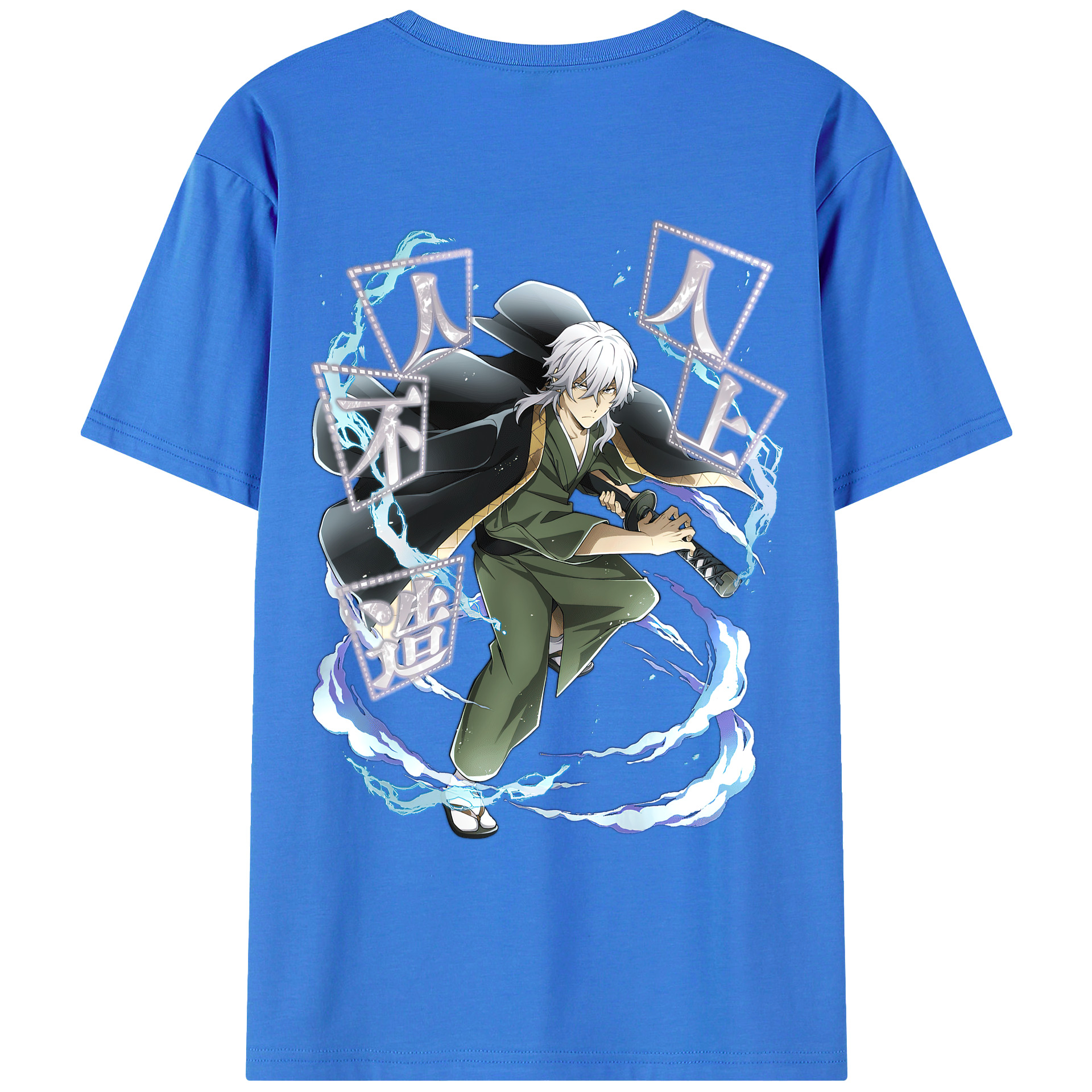 （画像用） 文豪ストレイドッグス Bungo Stray Dogs 綿100％ メンズ半袖Tシャツ（バックプリント） 通気性