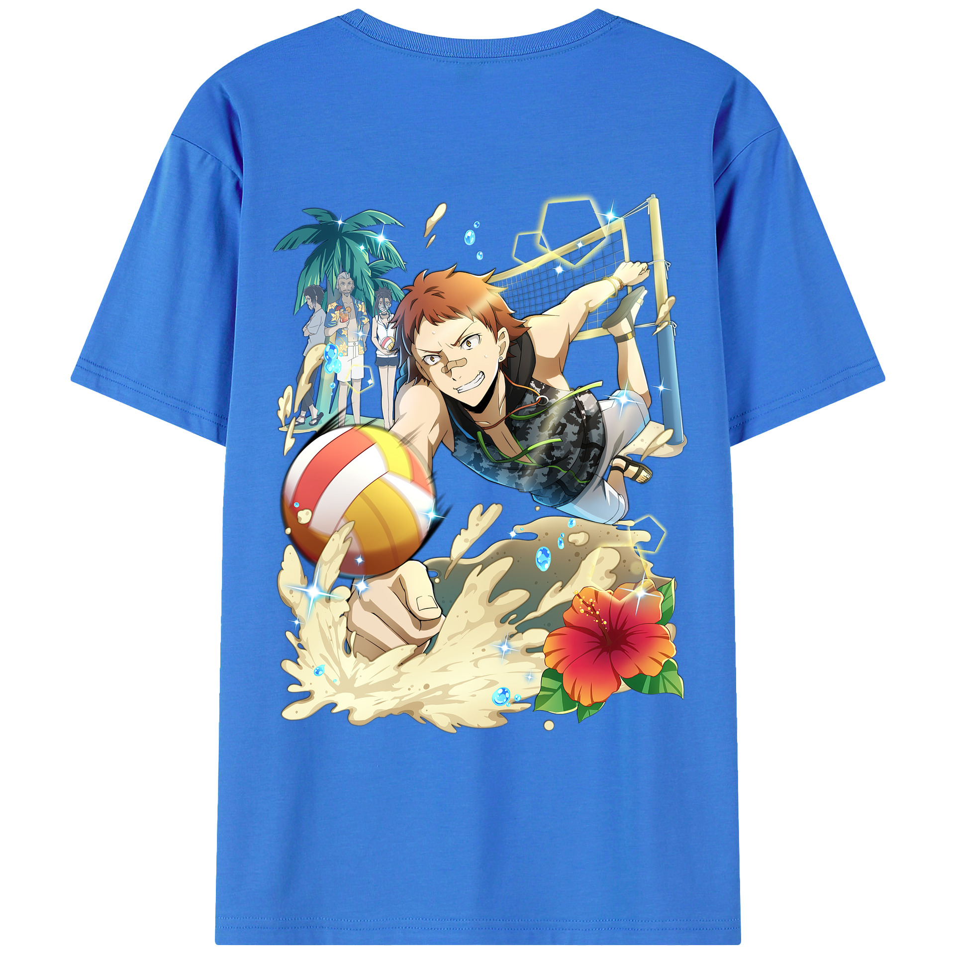（画像用） 文豪ストレイドッグス Bungo Stray Dogs 綿100％ メンズ半袖Tシャツ（バックプリント） 通気性