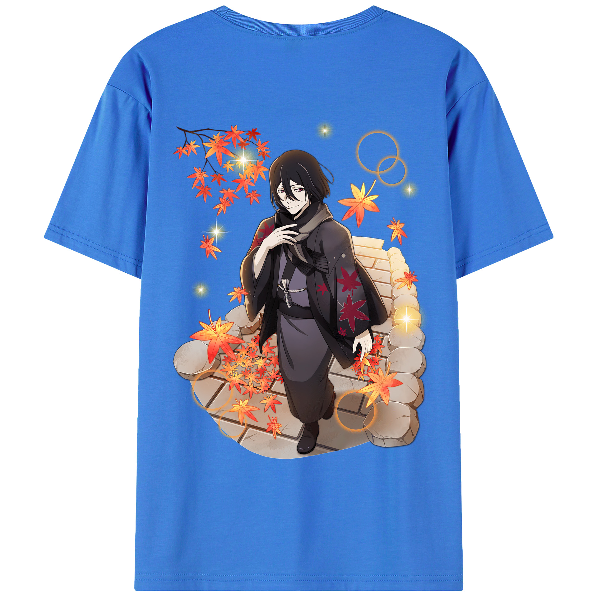 （画像用） 文豪ストレイドッグス Bungo Stray Dogs 綿100％ メンズ半袖Tシャツ（バックプリント） 通気性