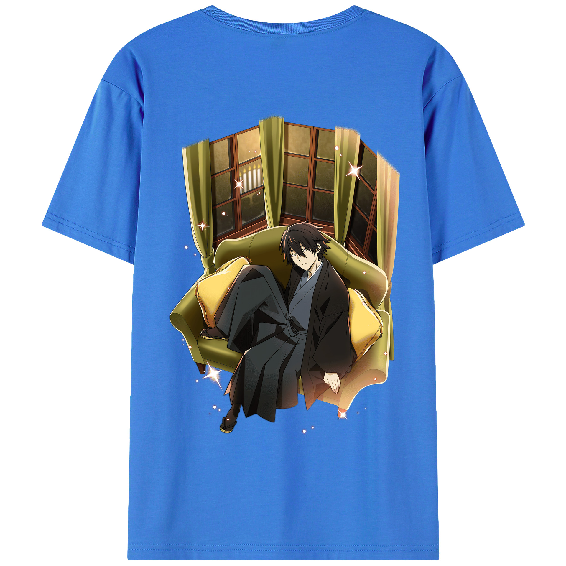 （画像用） 文豪ストレイドッグス Bungo Stray Dogs 綿100％ メンズ半袖Tシャツ（バックプリント） 通気性