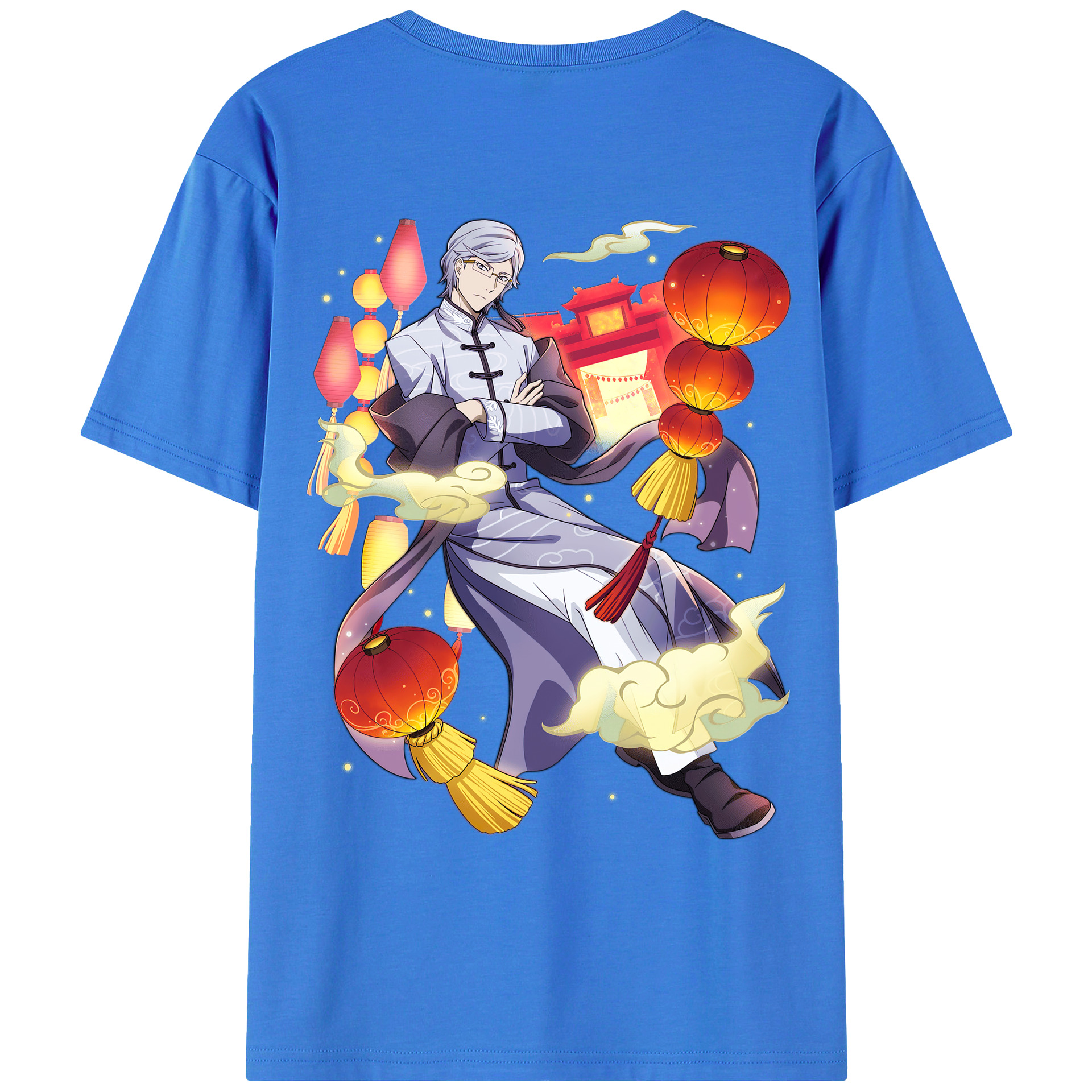 （画像用） 文豪ストレイドッグス Bungo Stray Dogs 綿100％ メンズ半袖Tシャツ（バックプリント） 通気性