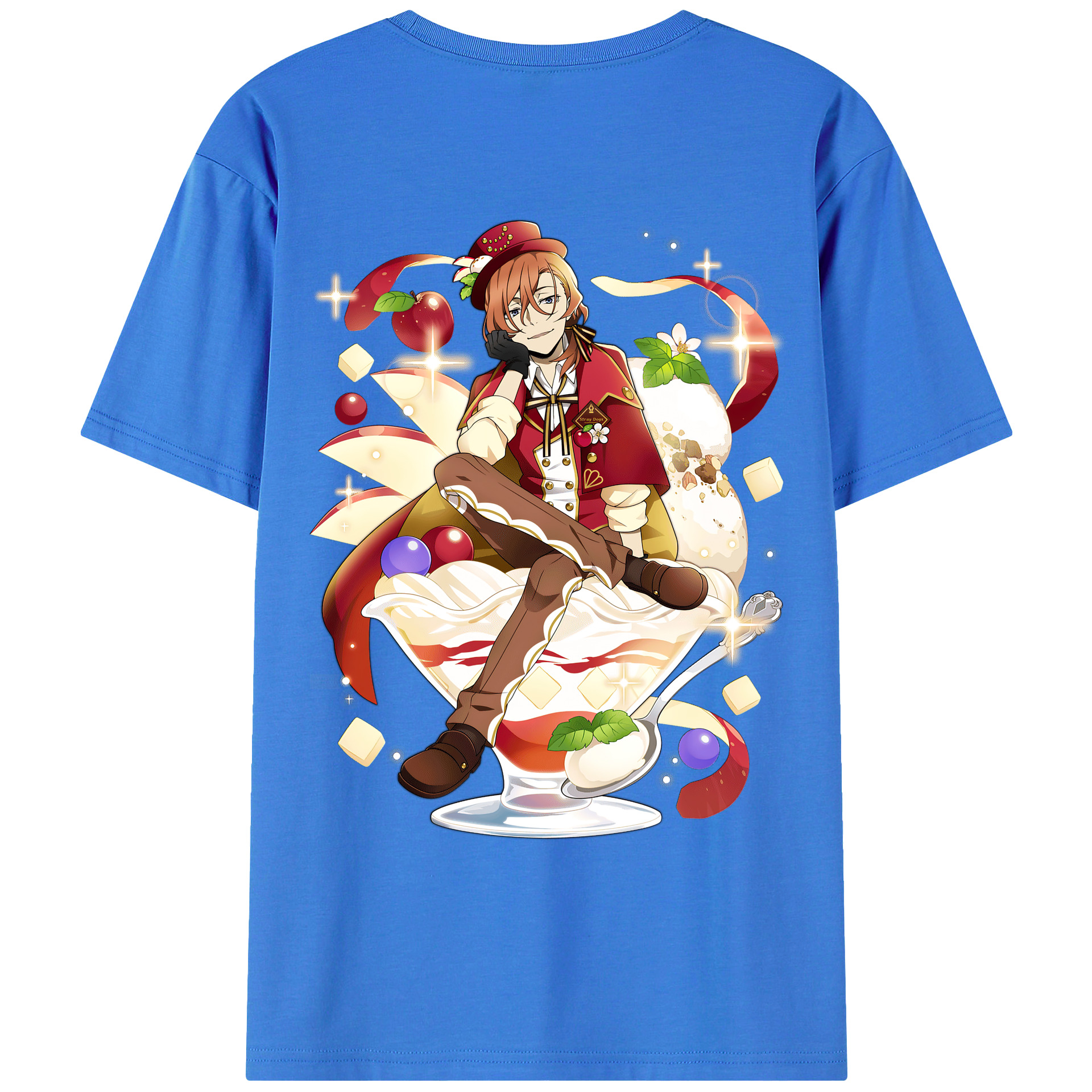 （画像用） 文豪ストレイドッグス Bungo Stray Dogs 綿100％ メンズ半袖Tシャツ（バックプリント） 通気性