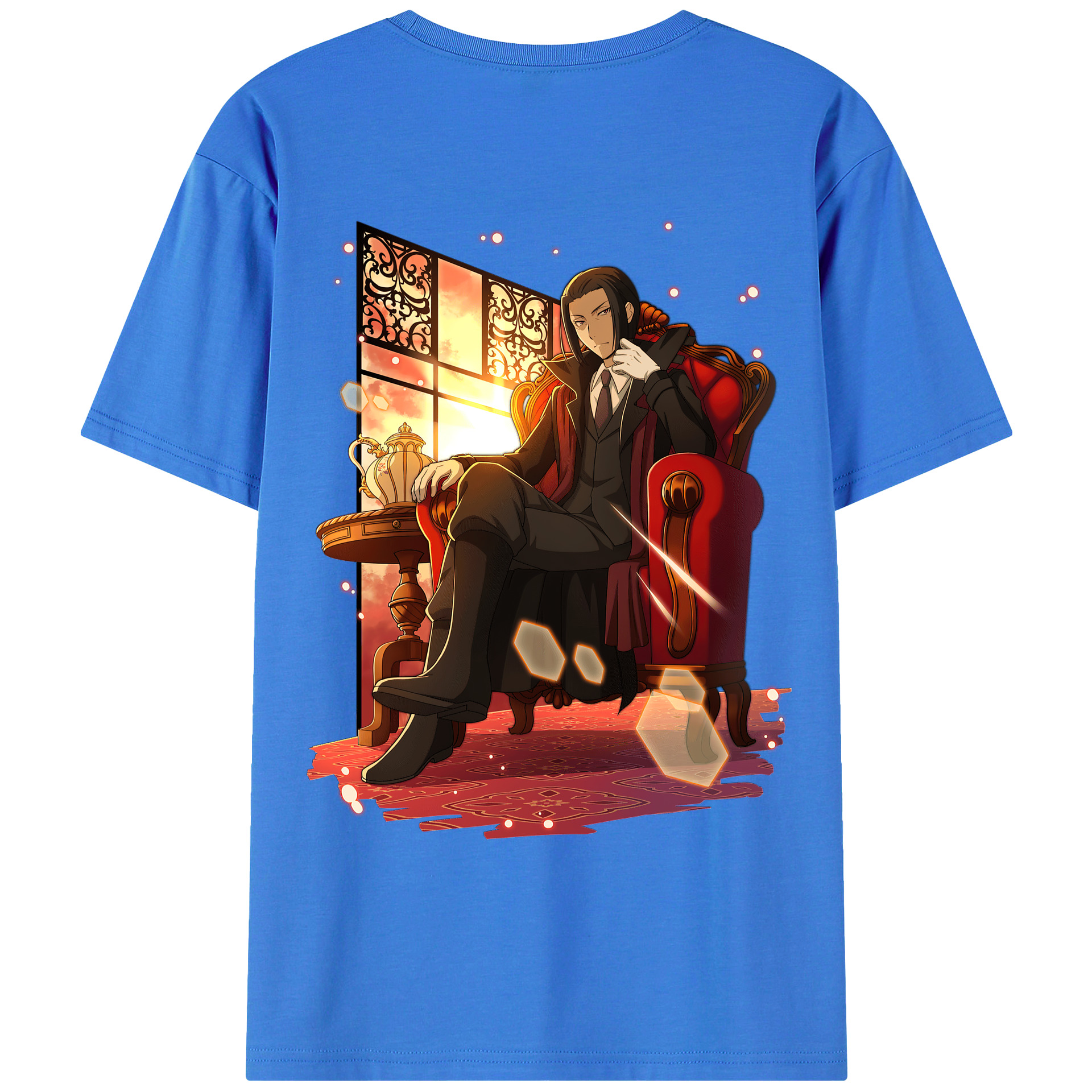 （画像用） 文豪ストレイドッグス Bungo Stray Dogs 綿100％ メンズ半袖Tシャツ（バックプリント） 通気性