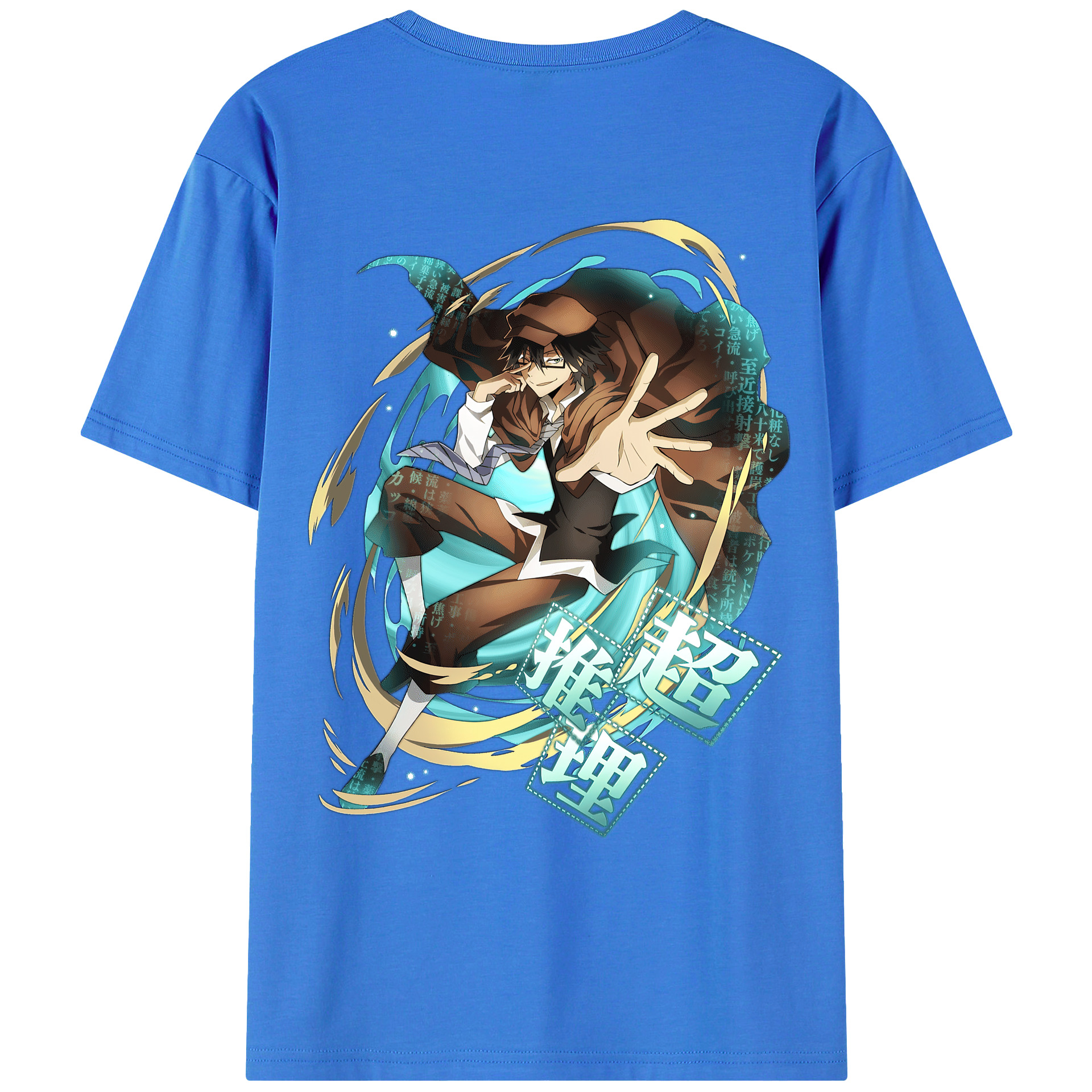 （画像用） 文豪ストレイドッグス Bungo Stray Dogs 綿100％ メンズ半袖Tシャツ（バックプリント） 通気性