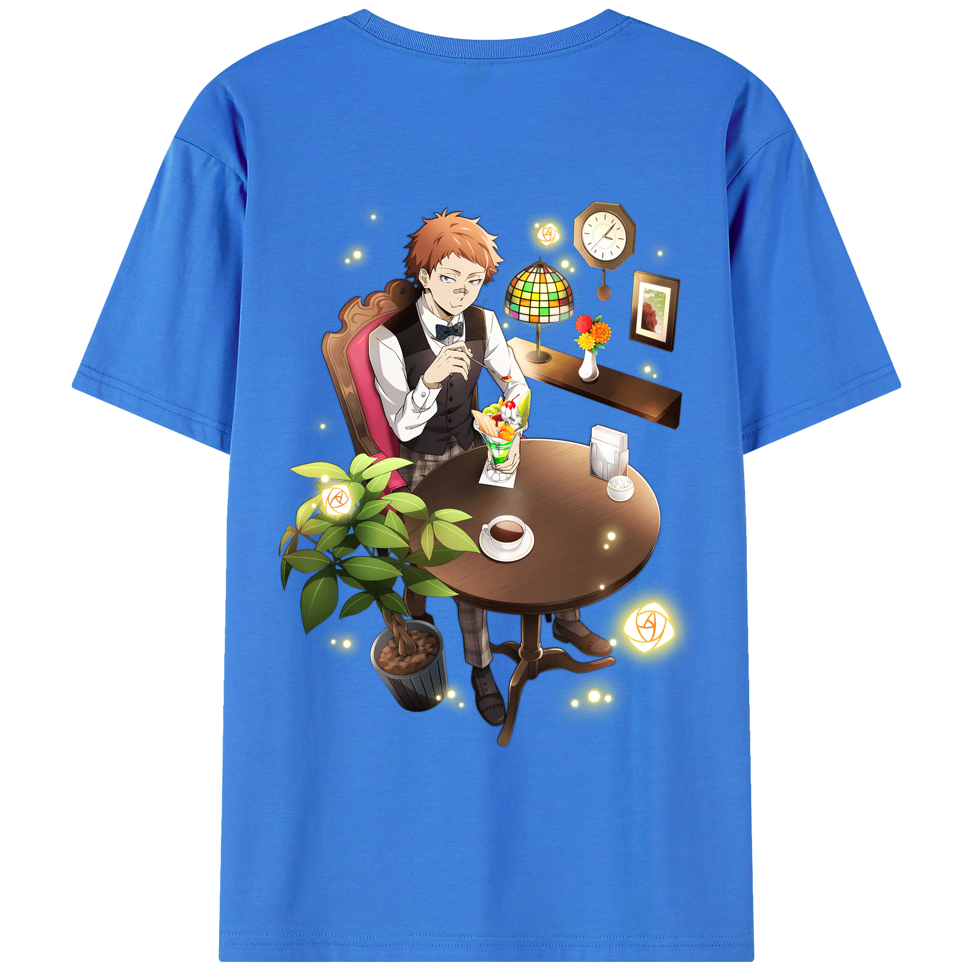 （画像用） 文豪ストレイドッグス Bungo Stray Dogs 綿100％ メンズ半袖Tシャツ（バックプリント） 通気性