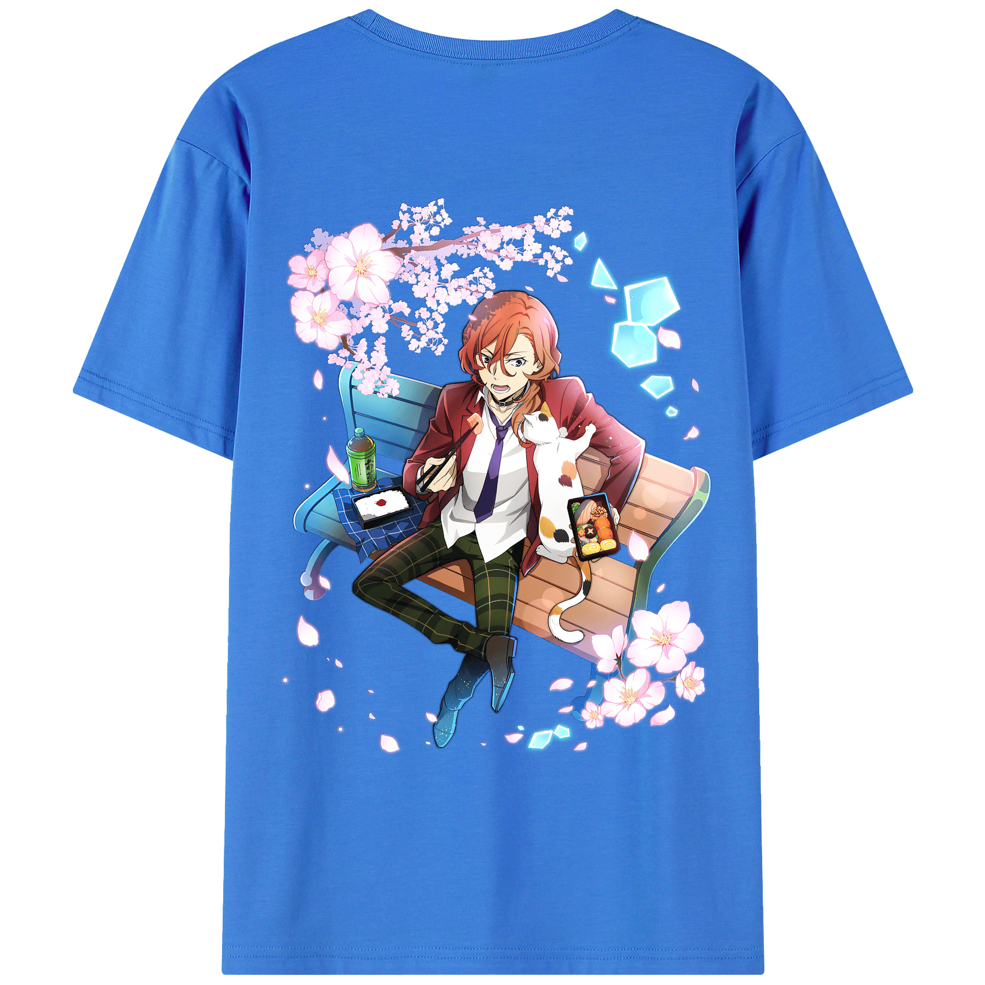 （画像用） 文豪ストレイドッグス Bungo Stray Dogs 綿100％ メンズ半袖Tシャツ（バックプリント） 通気性
