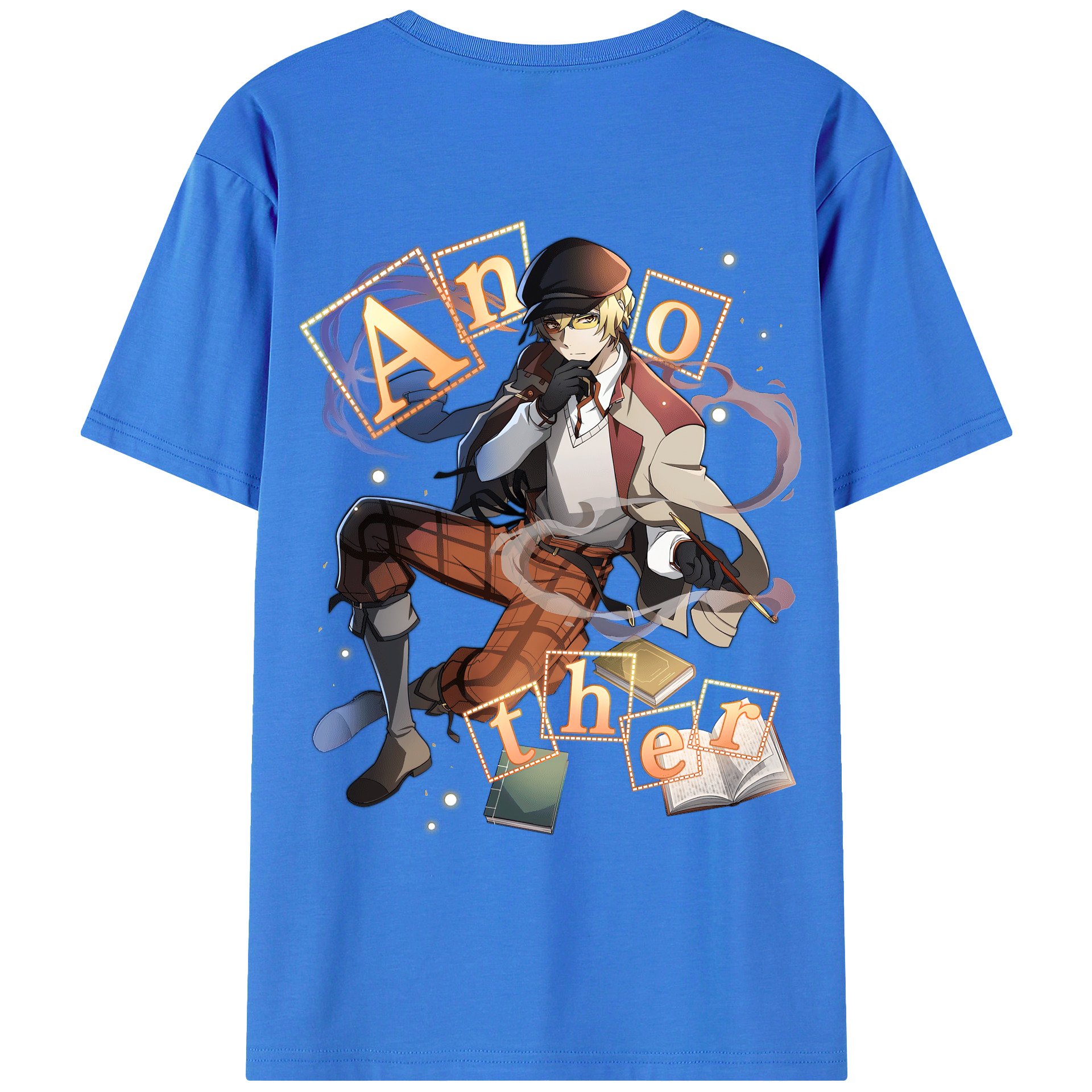 （画像用） 文豪ストレイドッグス Bungo Stray Dogs 綿100％ メンズ半袖Tシャツ（バックプリント） 通気性