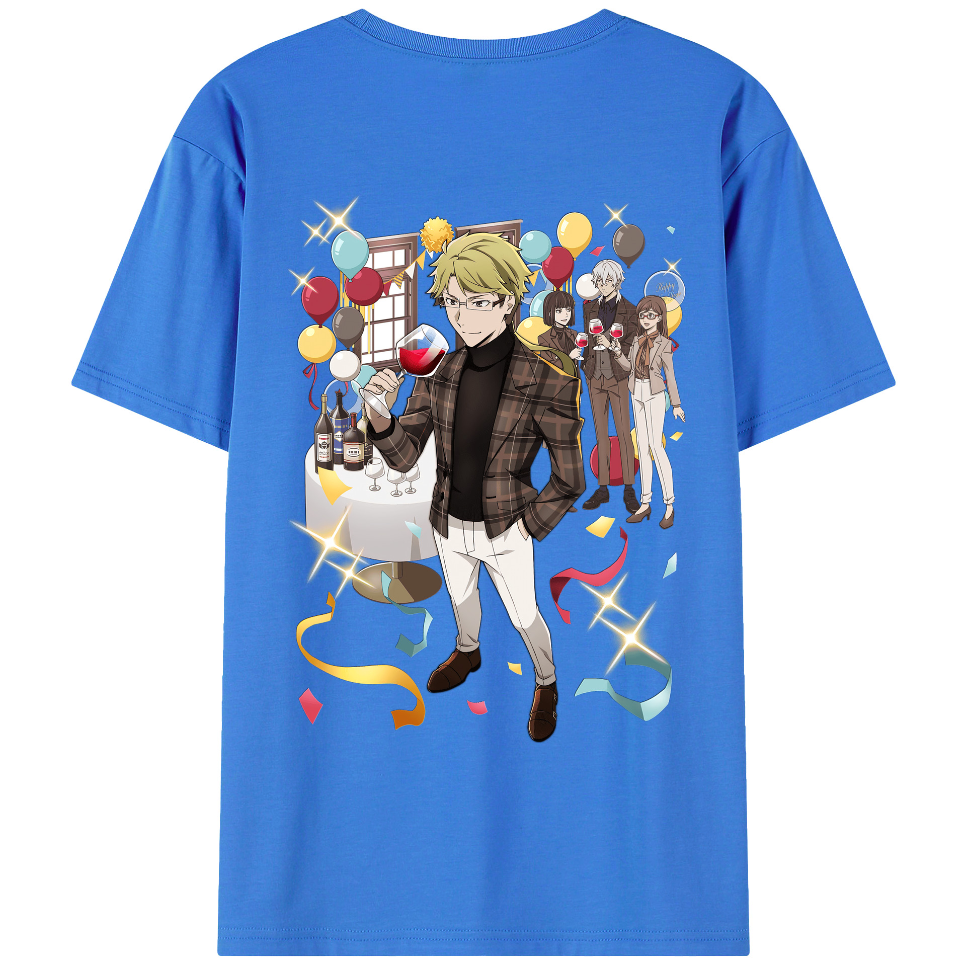（画像用） 文豪ストレイドッグス Bungo Stray Dogs 綿100％ メンズ半袖Tシャツ（バックプリント） 通気性