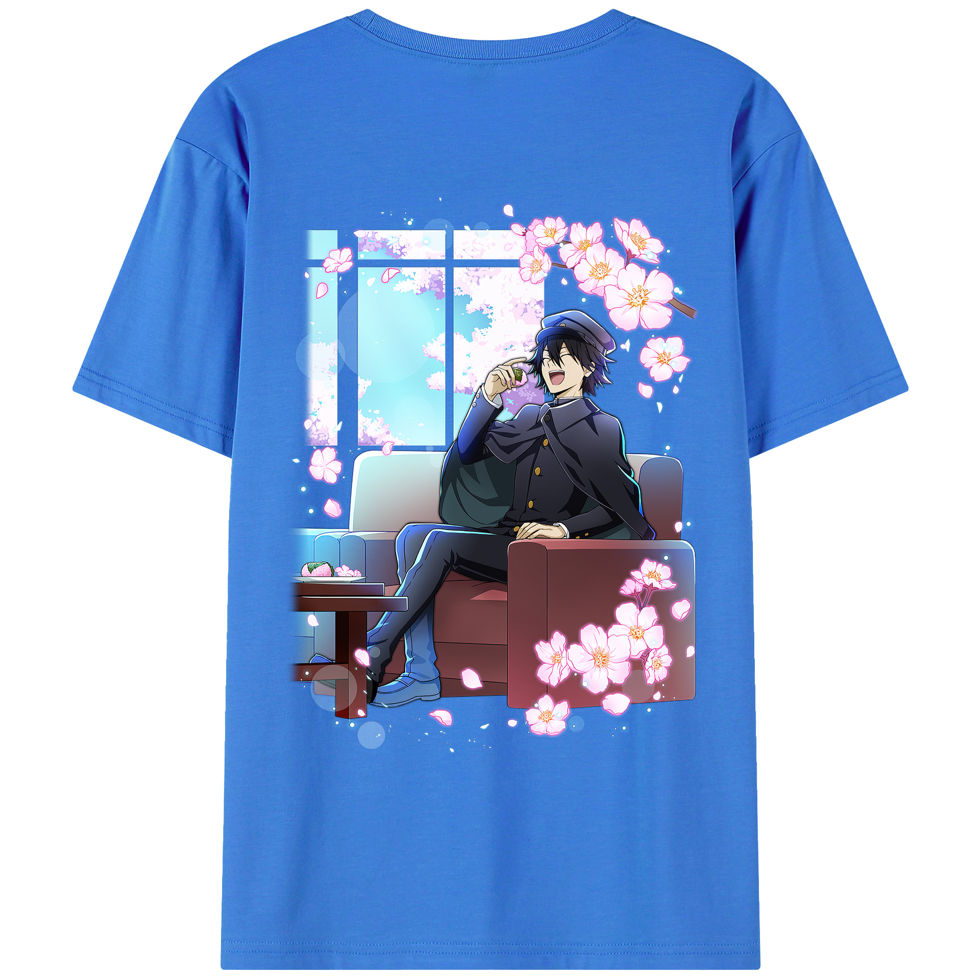 （画像用） 文豪ストレイドッグス Bungo Stray Dogs 綿100％ メンズ半袖Tシャツ（バックプリント） 通気性