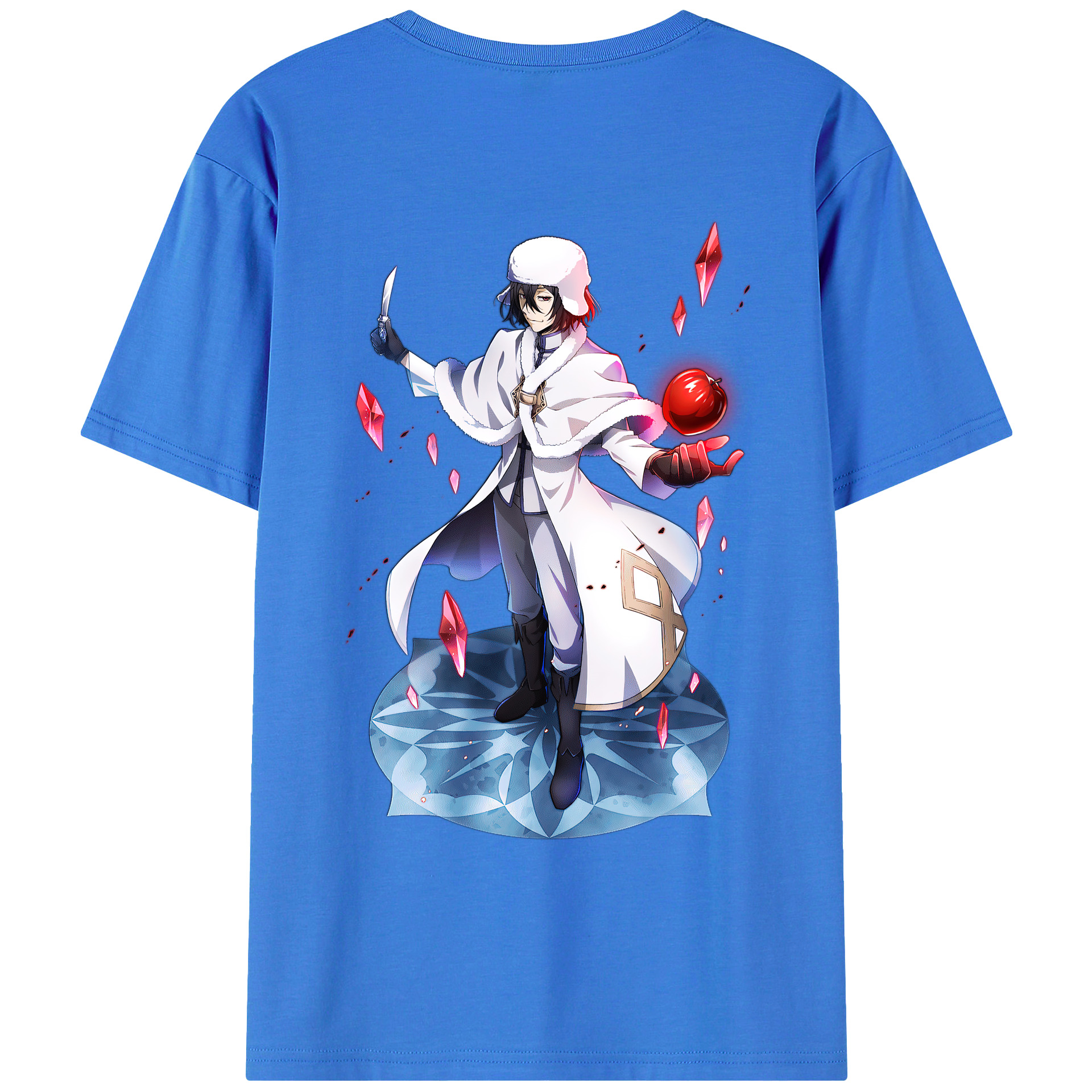 （画像用） 文豪ストレイドッグス Bungo Stray Dogs 綿100％ メンズ半袖Tシャツ（バックプリント） 通気性