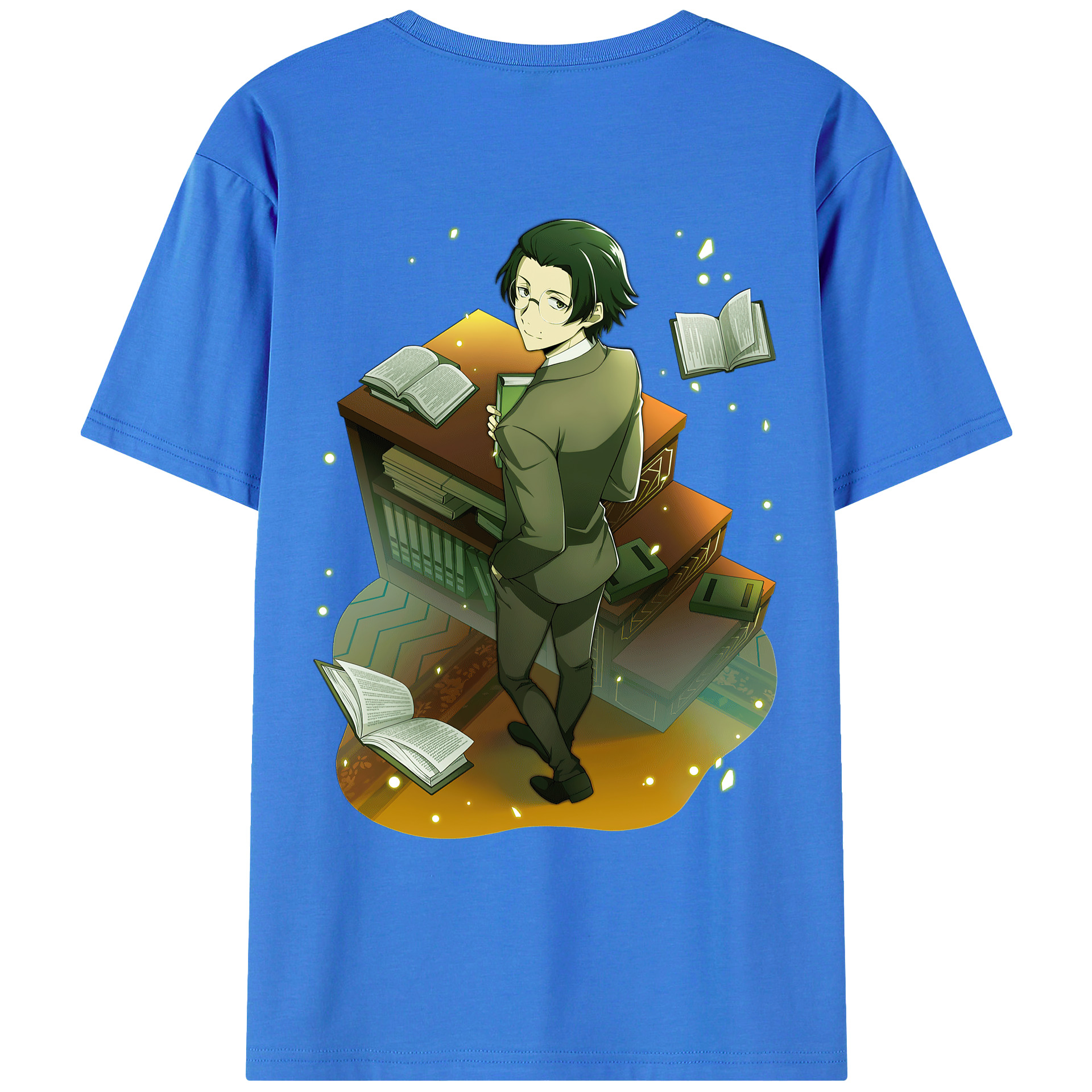 （画像用） 文豪ストレイドッグス Bungo Stray Dogs 綿100％ メンズ半袖Tシャツ（バックプリント） 通気性