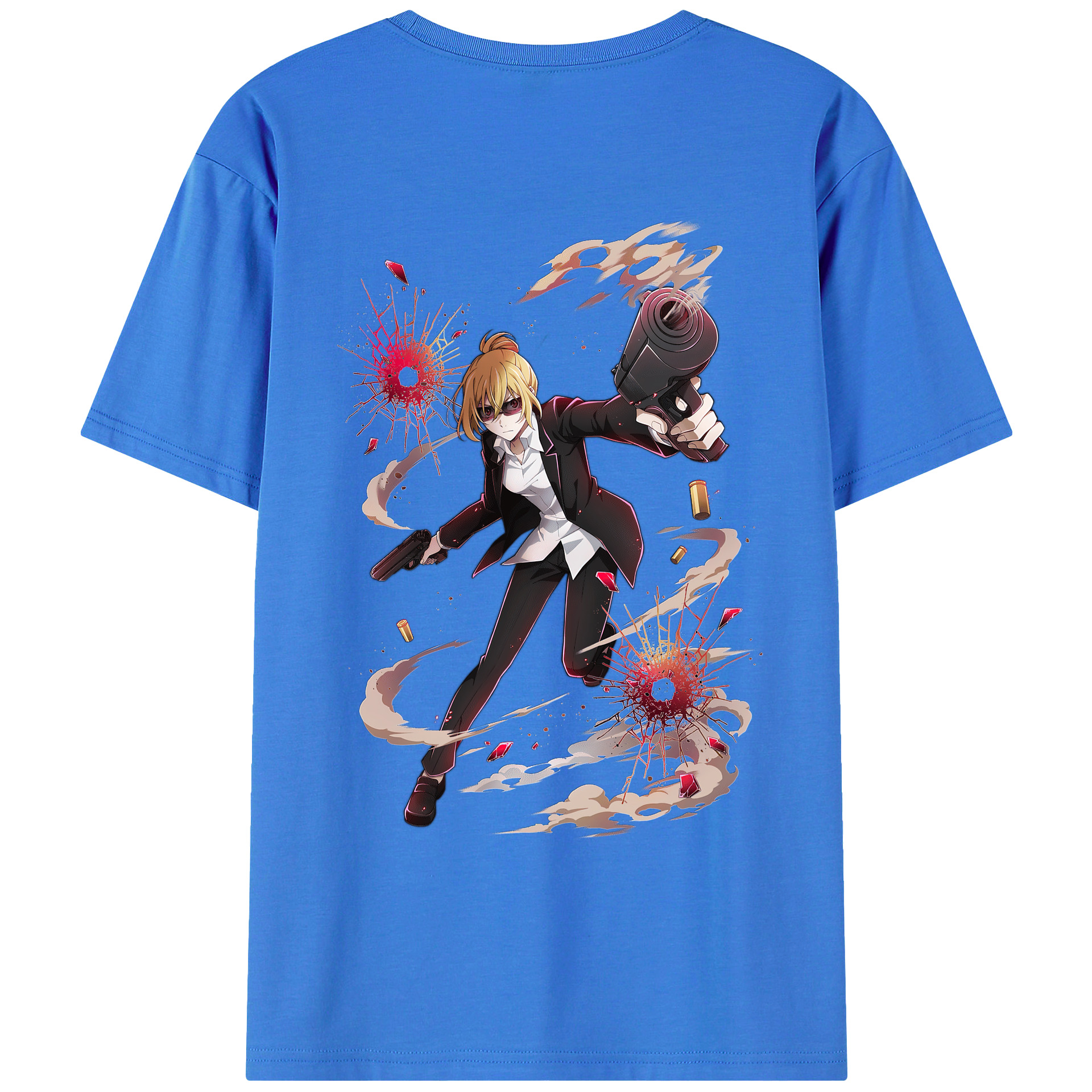 （画像用） 文豪ストレイドッグス Bungo Stray Dogs 綿100％ メンズ半袖Tシャツ（バックプリント） 通気性