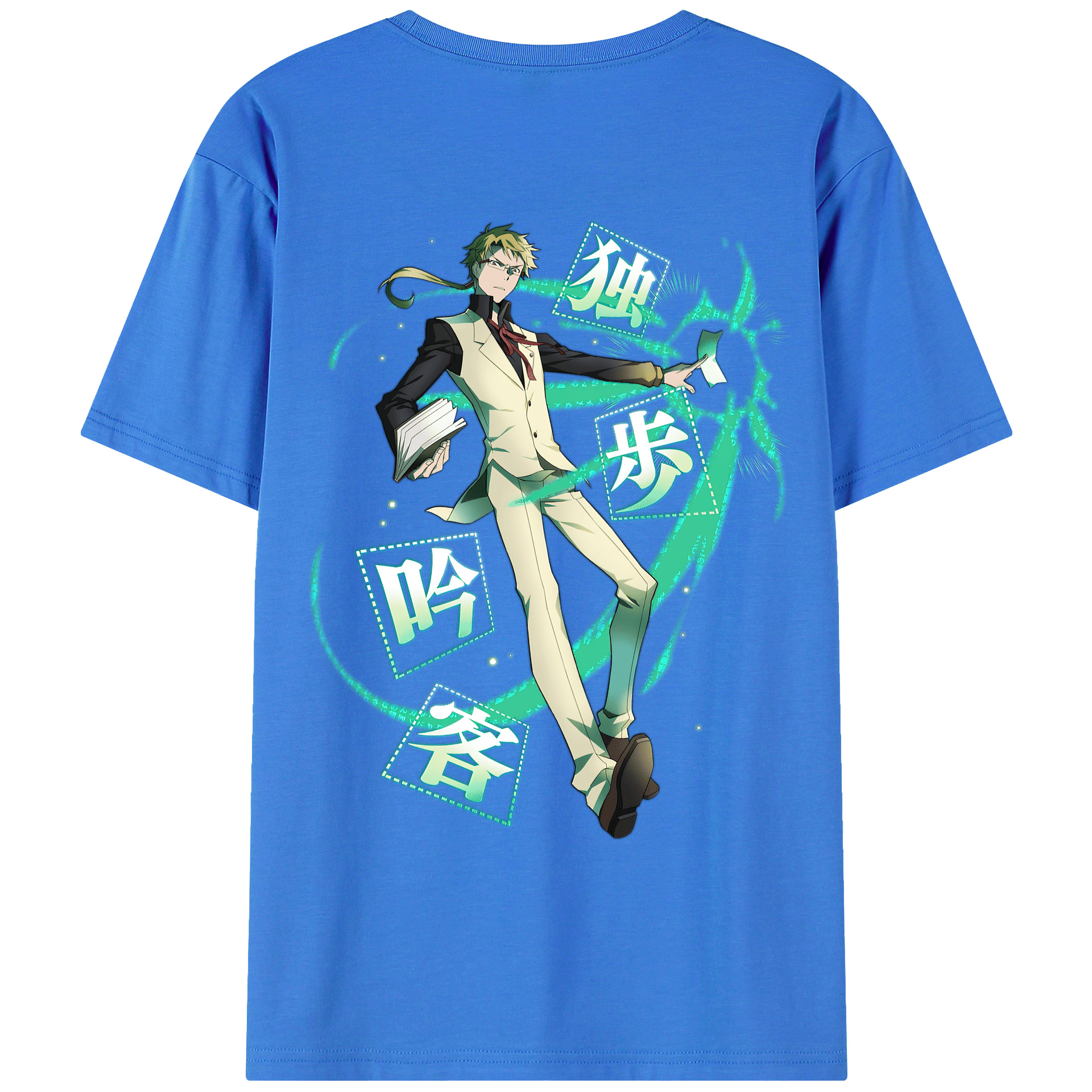 （画像用） 文豪ストレイドッグス Bungo Stray Dogs 綿100％ メンズ半袖Tシャツ（バックプリント） 通気性