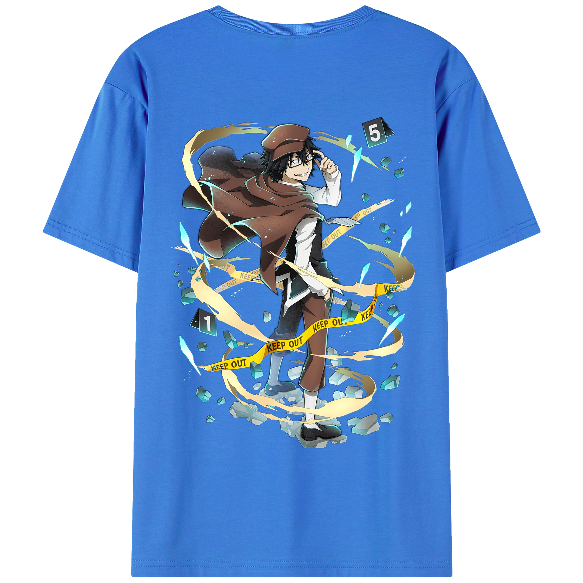（画像用） 文豪ストレイドッグス Bungo Stray Dogs 綿100％ メンズ半袖Tシャツ（バックプリント） 通気性