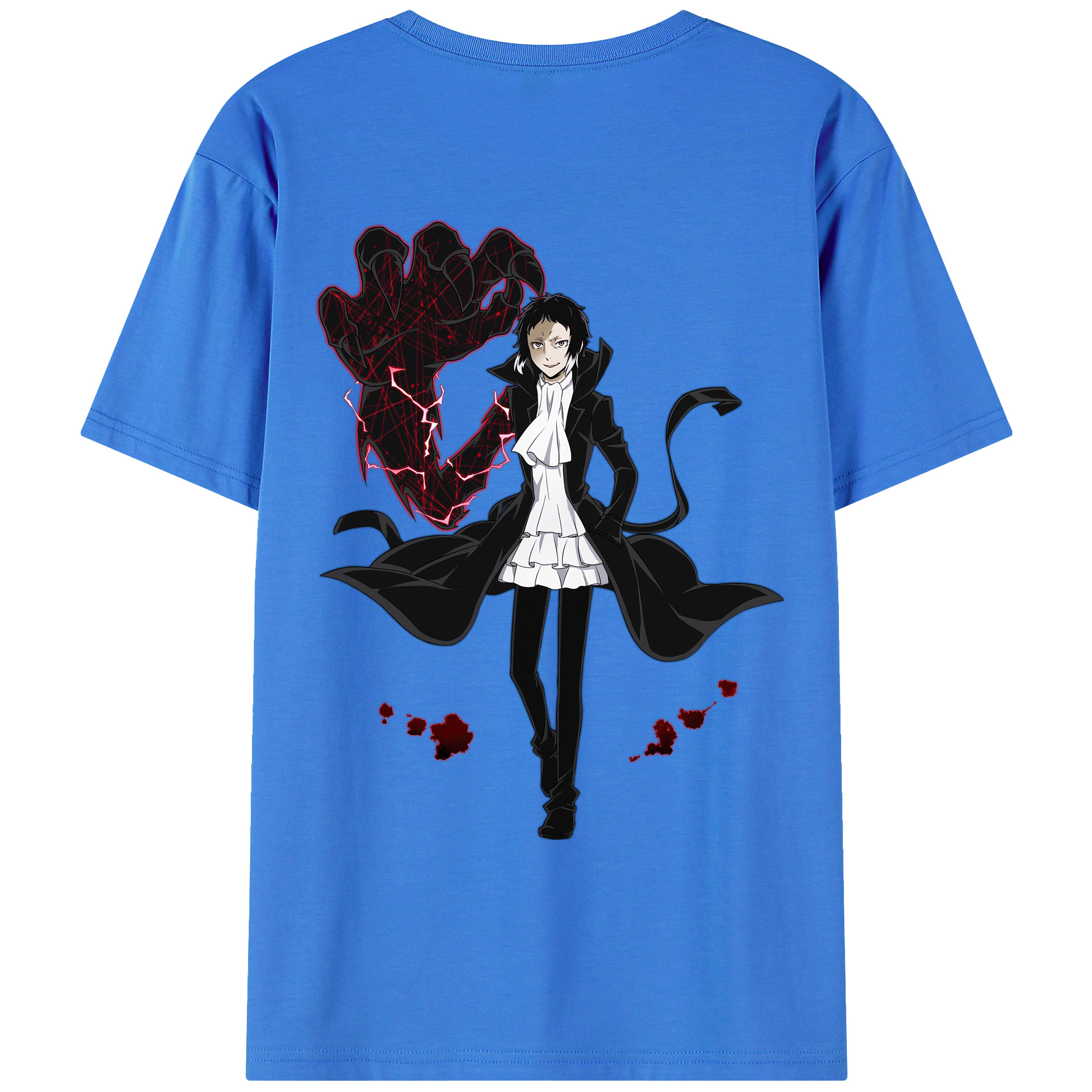 （画像用） 文豪ストレイドッグス Bungo Stray Dogs 綿100％ メンズ半袖Tシャツ（バックプリント） 通気性