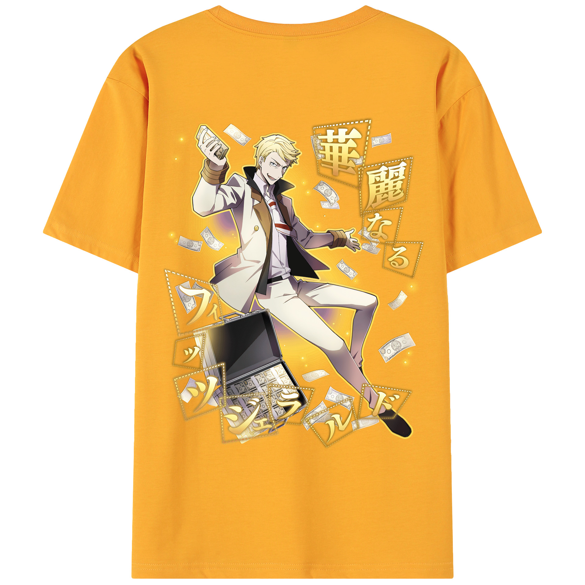（画像用） 文豪ストレイドッグス Bungo Stray Dogs 綿100％ メンズ半袖Tシャツ（バックプリント） 通気性