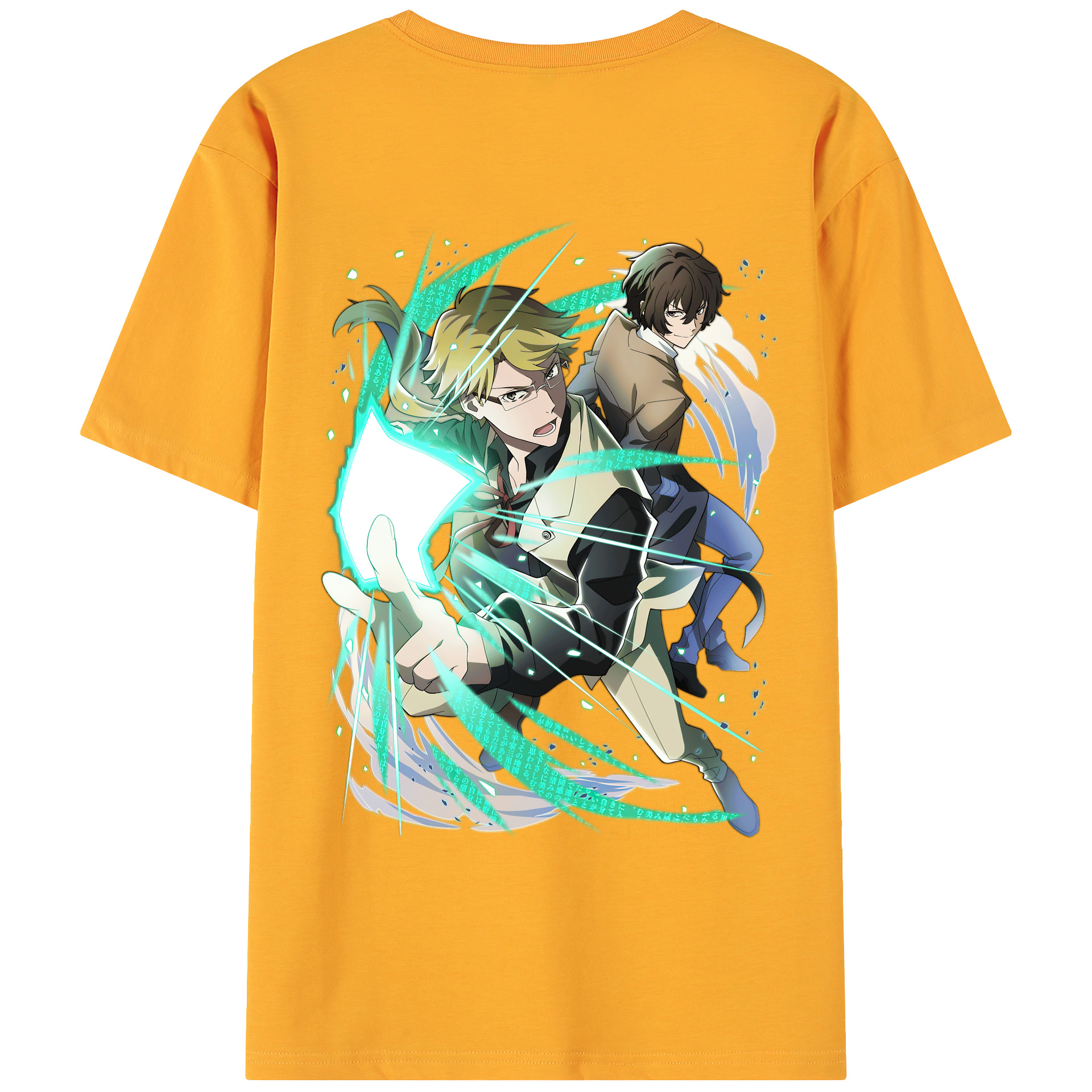 （画像用） 文豪ストレイドッグス Bungo Stray Dogs 綿100％ メンズ半袖Tシャツ（バックプリント） 通気性