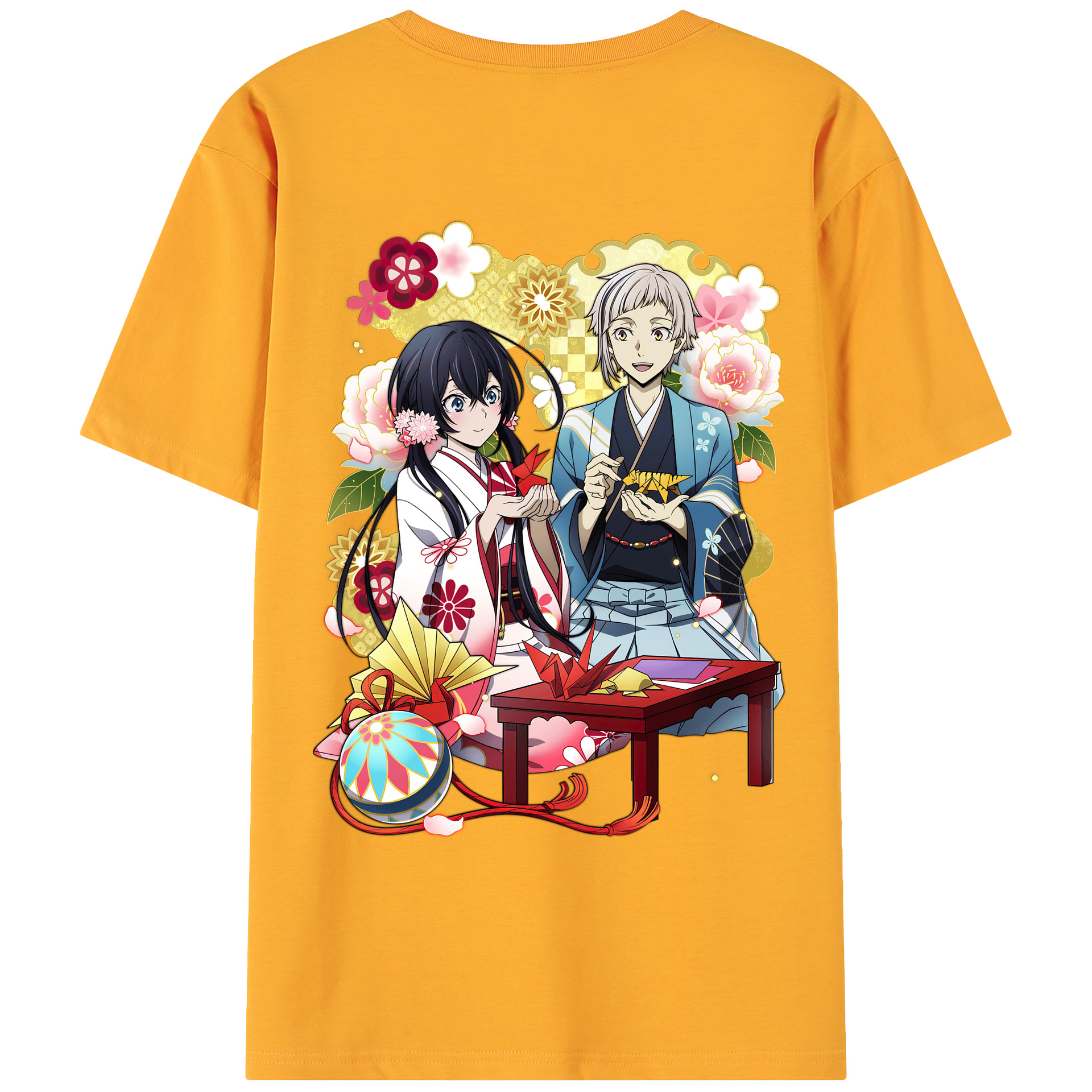 （画像用） 文豪ストレイドッグス Bungo Stray Dogs 綿100％ メンズ半袖Tシャツ（バックプリント） 通気性