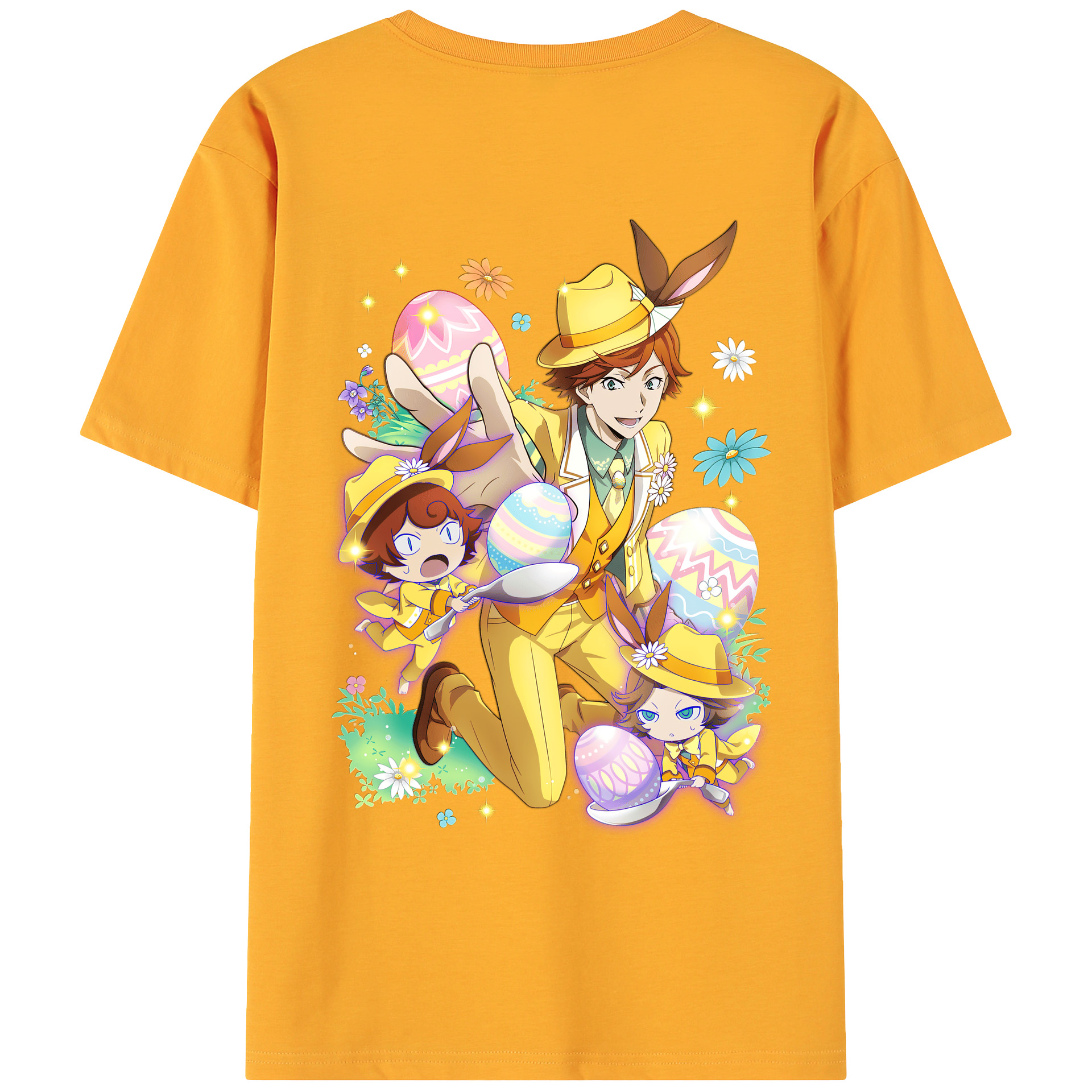 （画像用） 文豪ストレイドッグス Bungo Stray Dogs 綿100％ メンズ半袖Tシャツ（バックプリント） 通気性