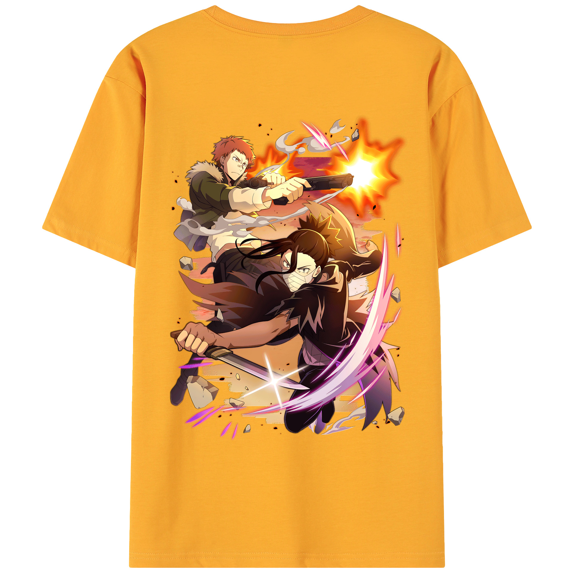 （画像用） 文豪ストレイドッグス Bungo Stray Dogs 綿100％ メンズ半袖Tシャツ（バックプリント） 通気性