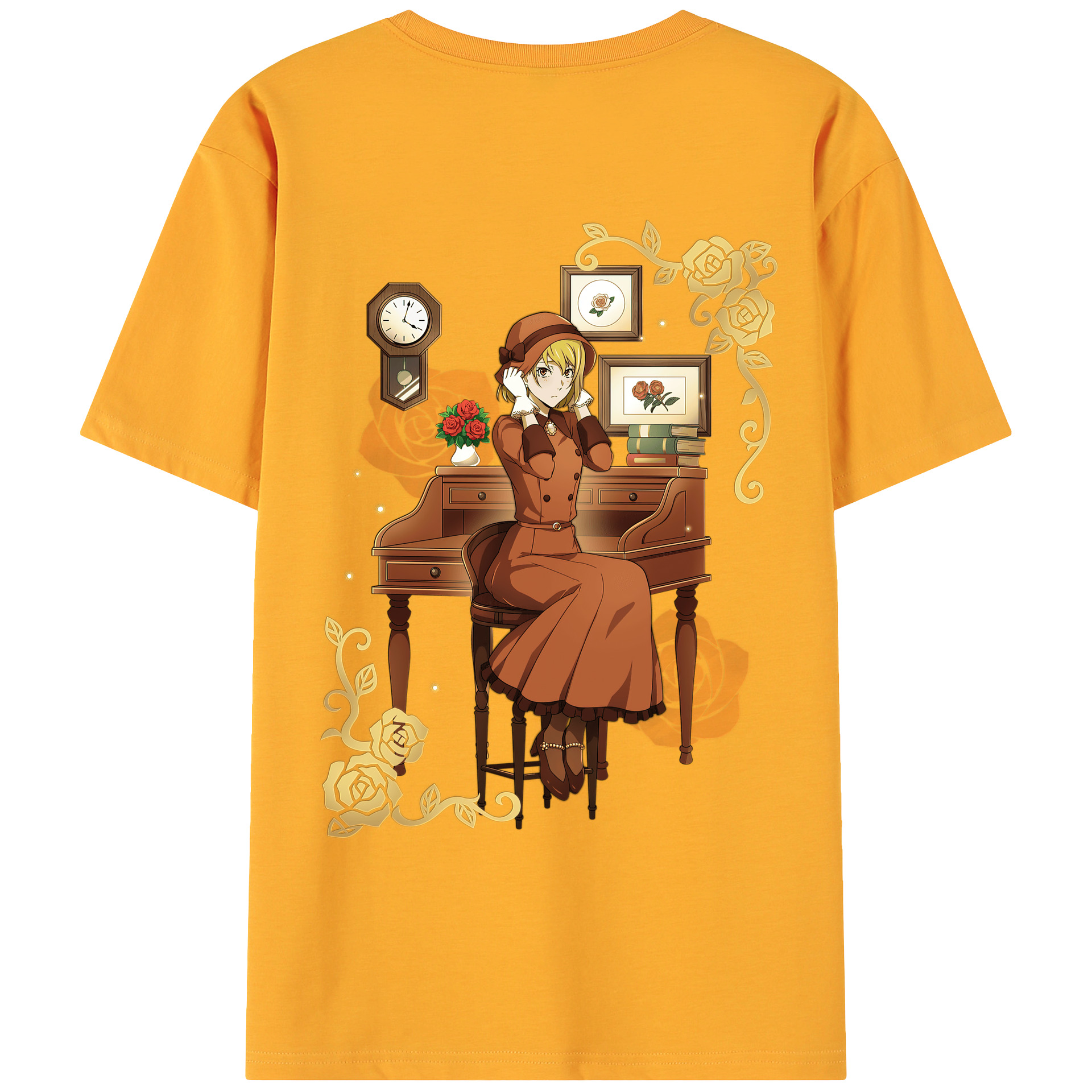 （画像用） 文豪ストレイドッグス Bungo Stray Dogs 綿100％ メンズ半袖Tシャツ（バックプリント） 通気性