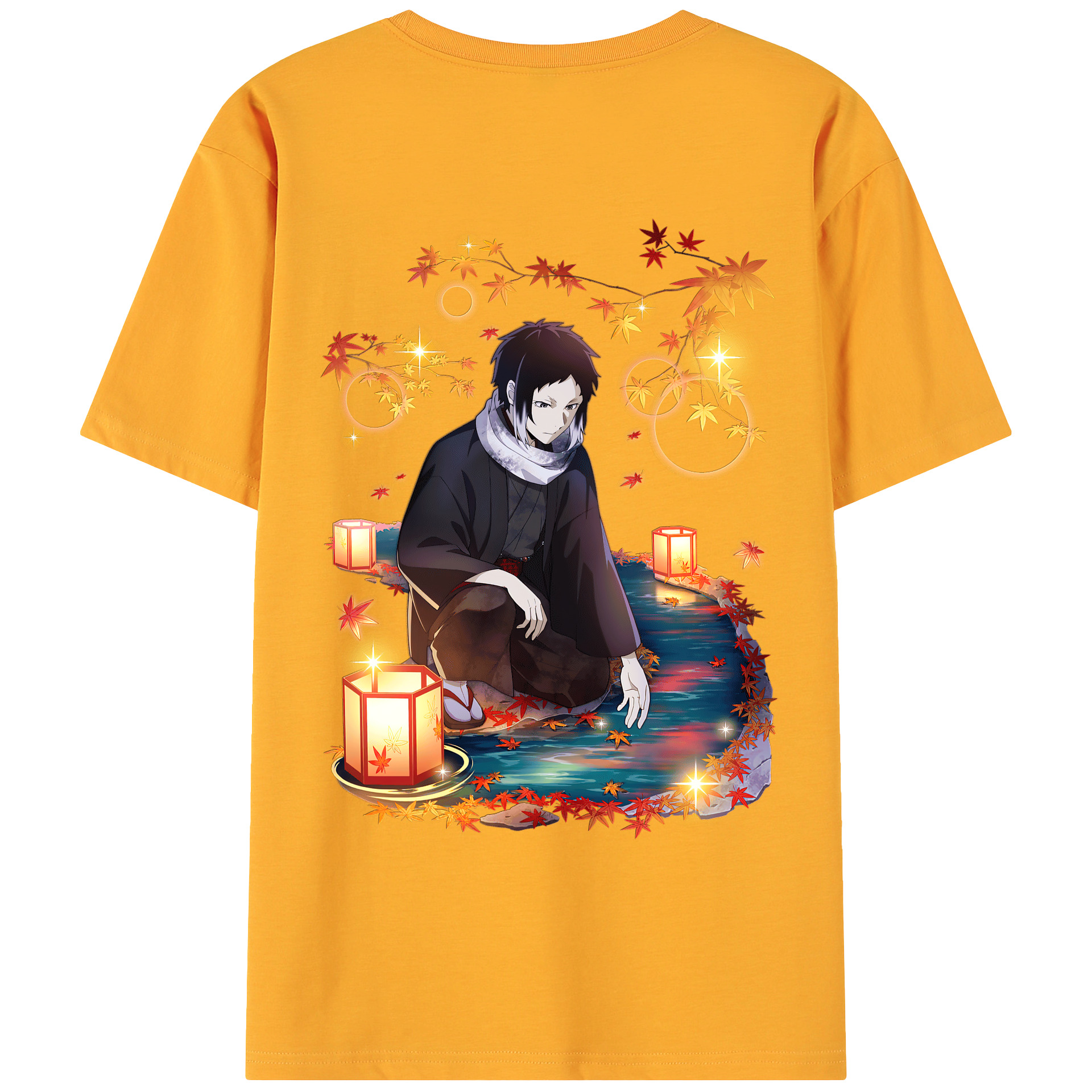（画像用） 文豪ストレイドッグス Bungo Stray Dogs 綿100％ メンズ半袖Tシャツ（バックプリント） 通気性