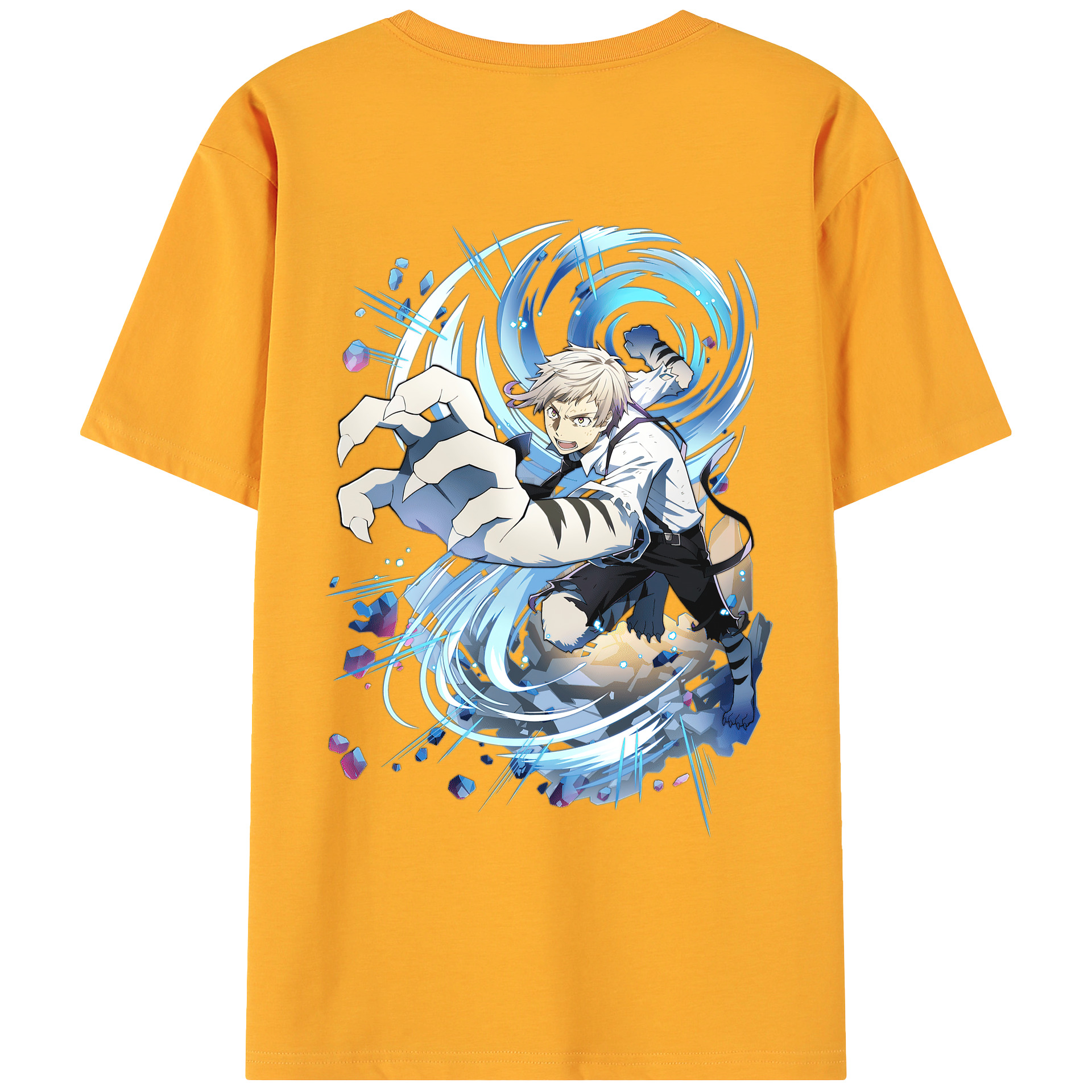 （画像用） 文豪ストレイドッグス Bungo Stray Dogs 綿100％ メンズ半袖Tシャツ（バックプリント） 通気性