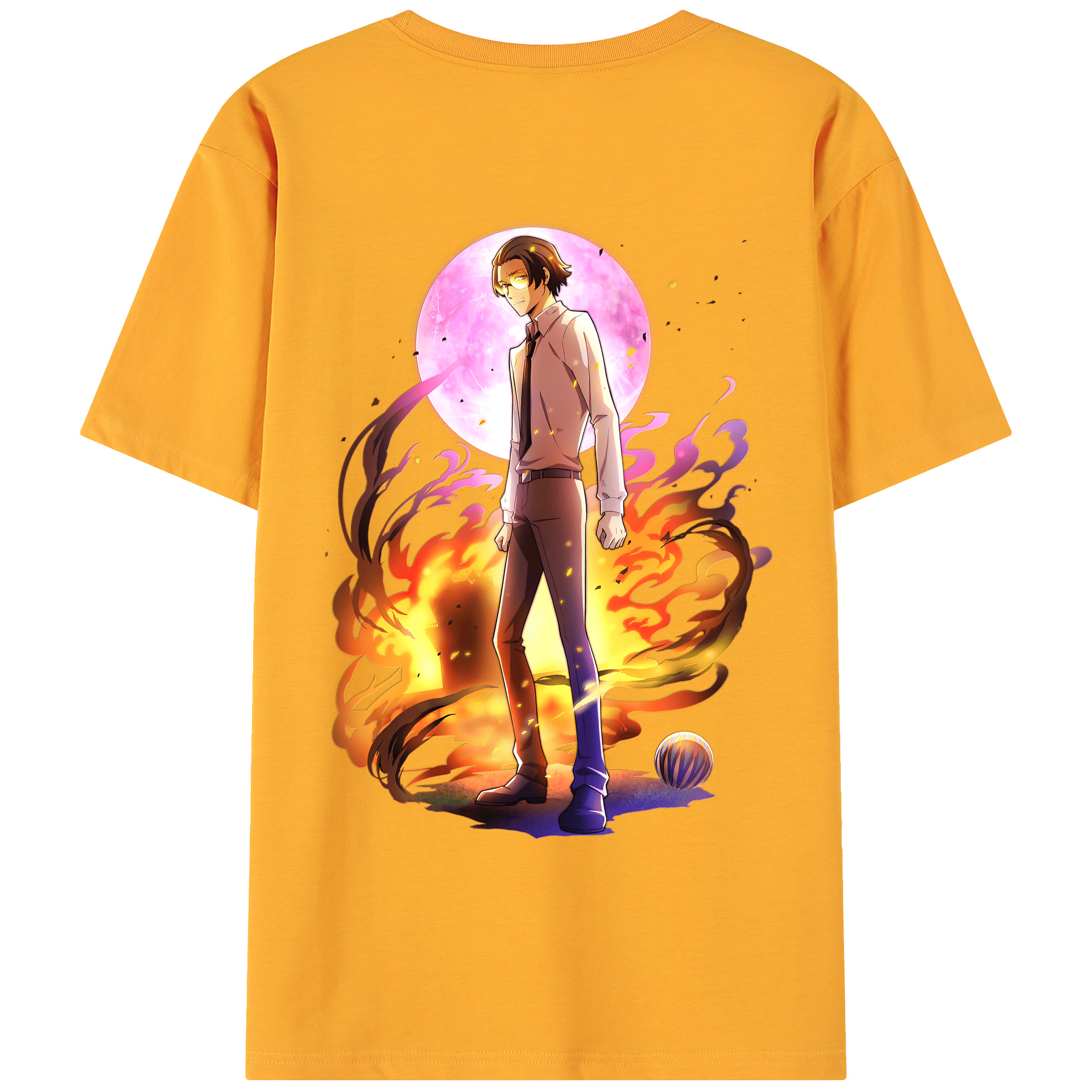 （画像用） 文豪ストレイドッグス Bungo Stray Dogs 綿100％ メンズ半袖Tシャツ（バックプリント） 通気性