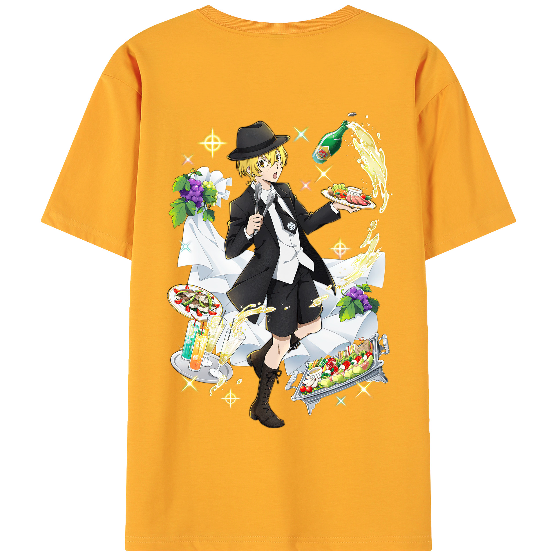 （画像用） 文豪ストレイドッグス Bungo Stray Dogs 綿100％ メンズ半袖Tシャツ（バックプリント） 通気性