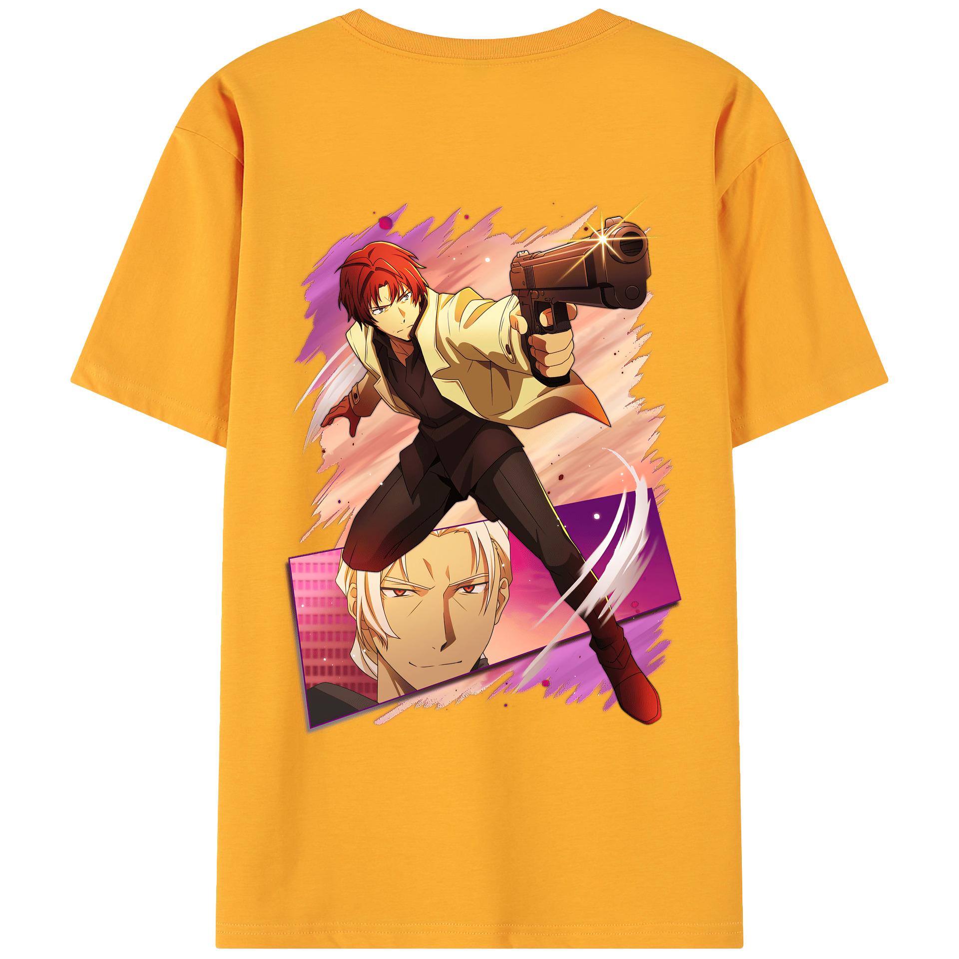 （画像用） 文豪ストレイドッグス Bungo Stray Dogs 綿100％ メンズ半袖Tシャツ（バックプリント） 通気性