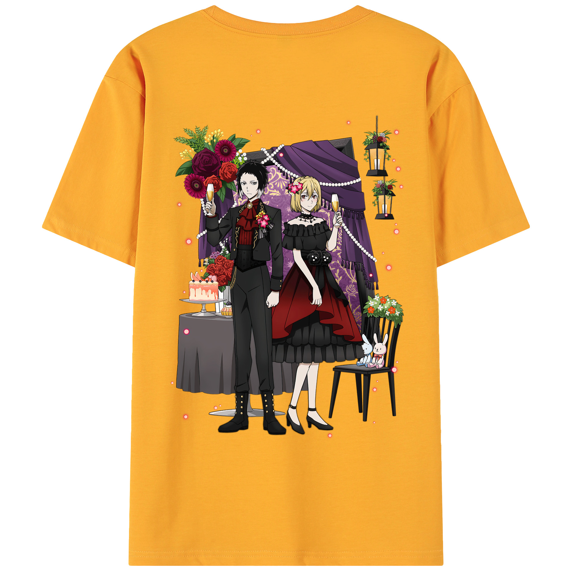 （画像用） 文豪ストレイドッグス Bungo Stray Dogs 綿100％ メンズ半袖Tシャツ（バックプリント） 通気性