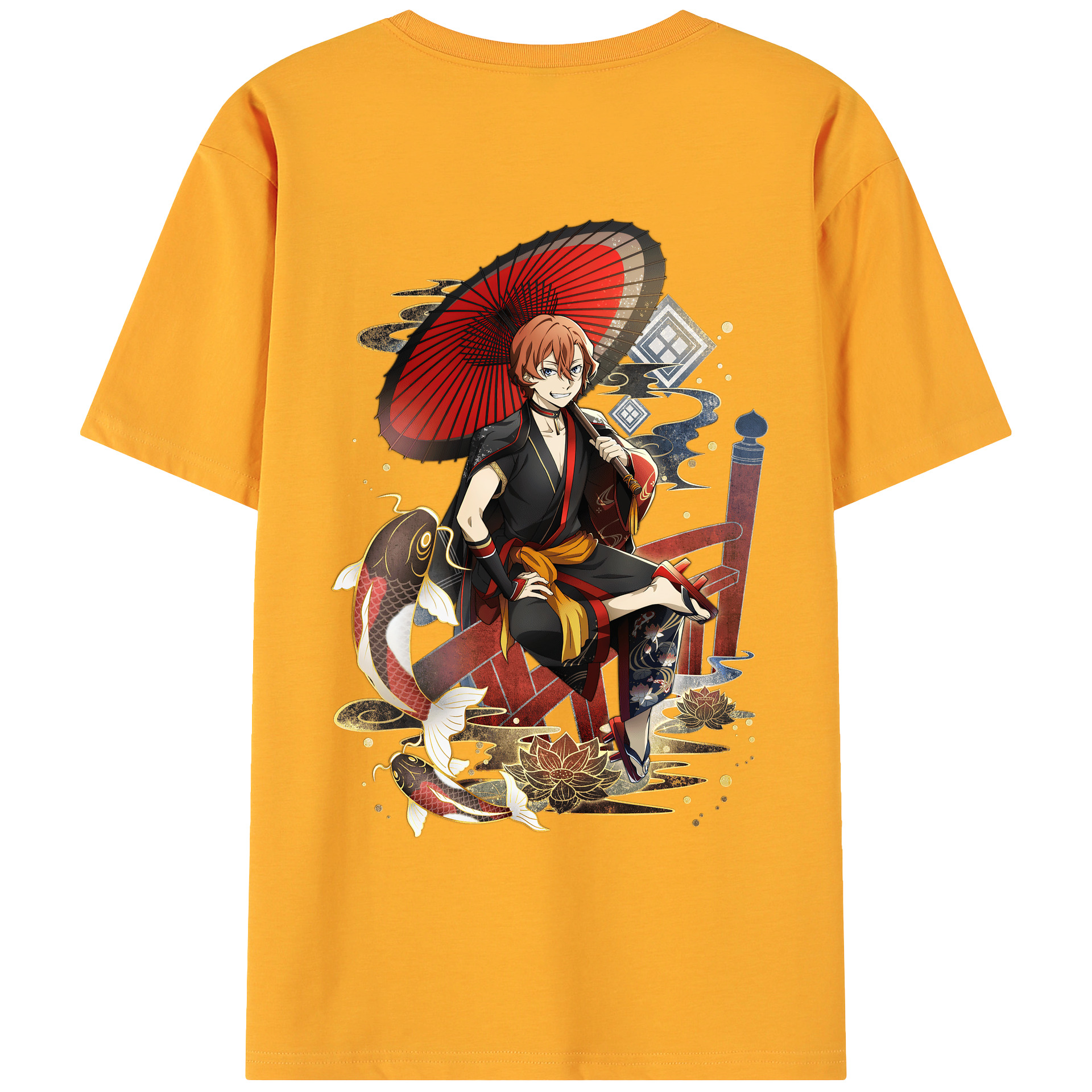 （画像用） 文豪ストレイドッグス Bungo Stray Dogs 綿100％ メンズ半袖Tシャツ（バックプリント） 通気性
