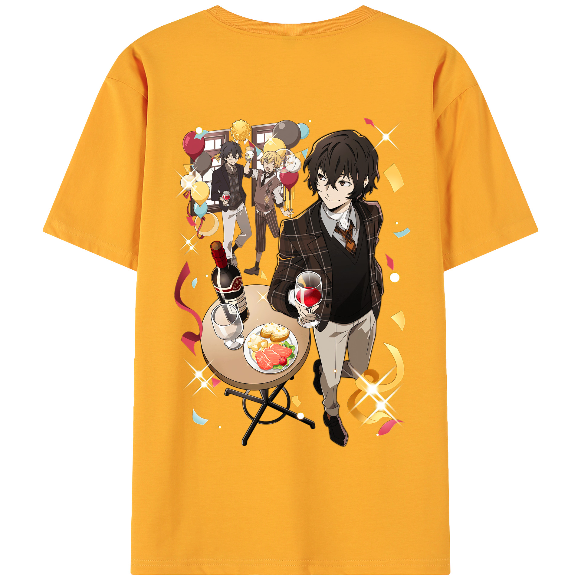 （画像用） 文豪ストレイドッグス Bungo Stray Dogs 綿100％ メンズ半袖Tシャツ（バックプリント） 通気性