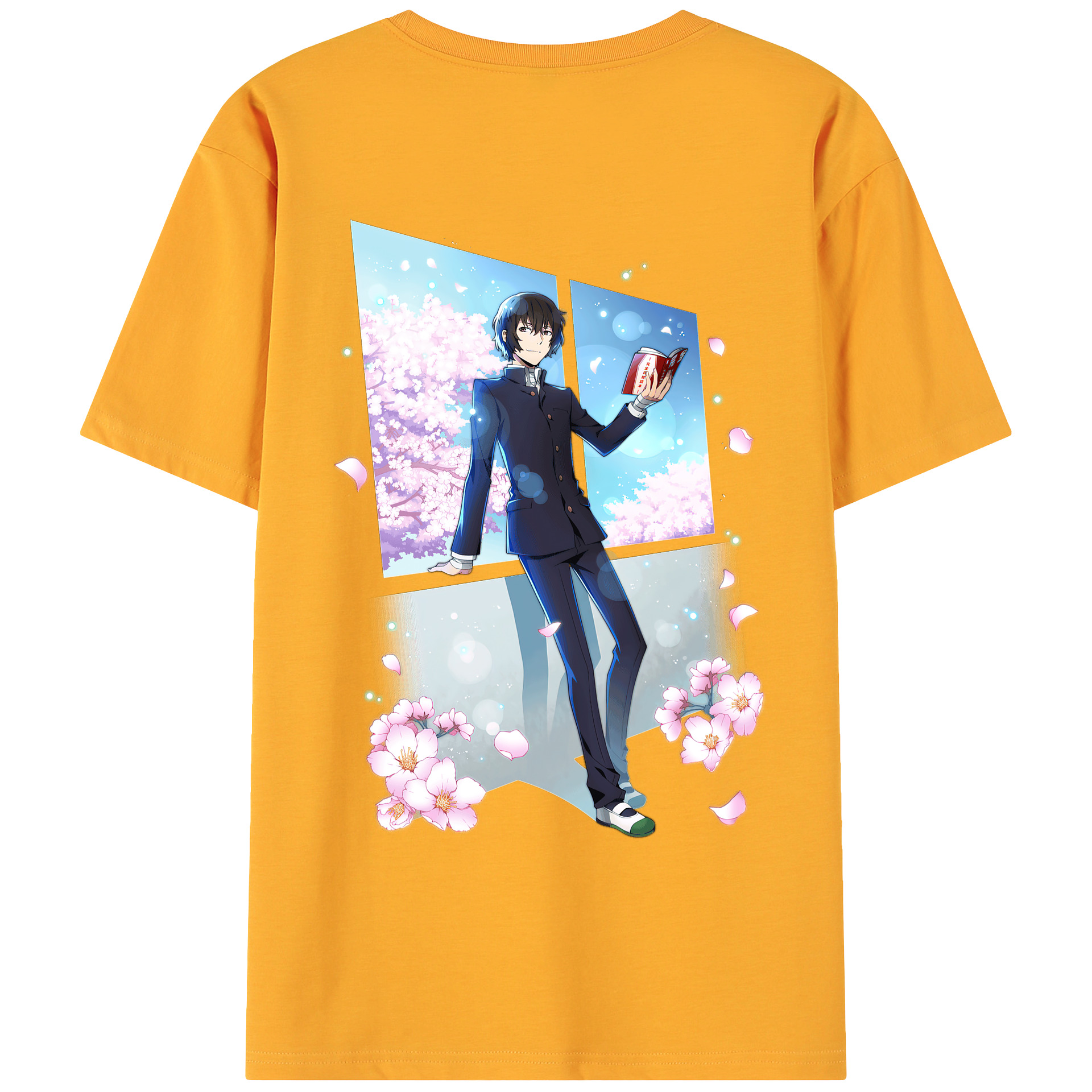 （画像用） 文豪ストレイドッグス Bungo Stray Dogs 綿100％ メンズ半袖Tシャツ（バックプリント） 通気性
