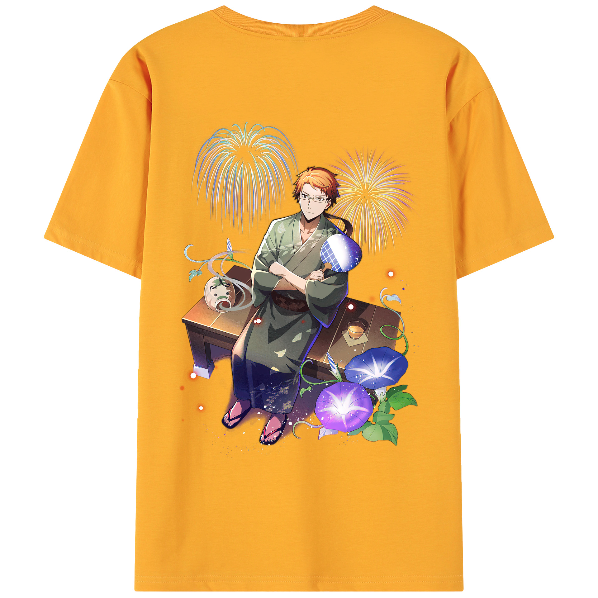 （画像用） 文豪ストレイドッグス Bungo Stray Dogs 綿100％ メンズ半袖Tシャツ（バックプリント） 通気性