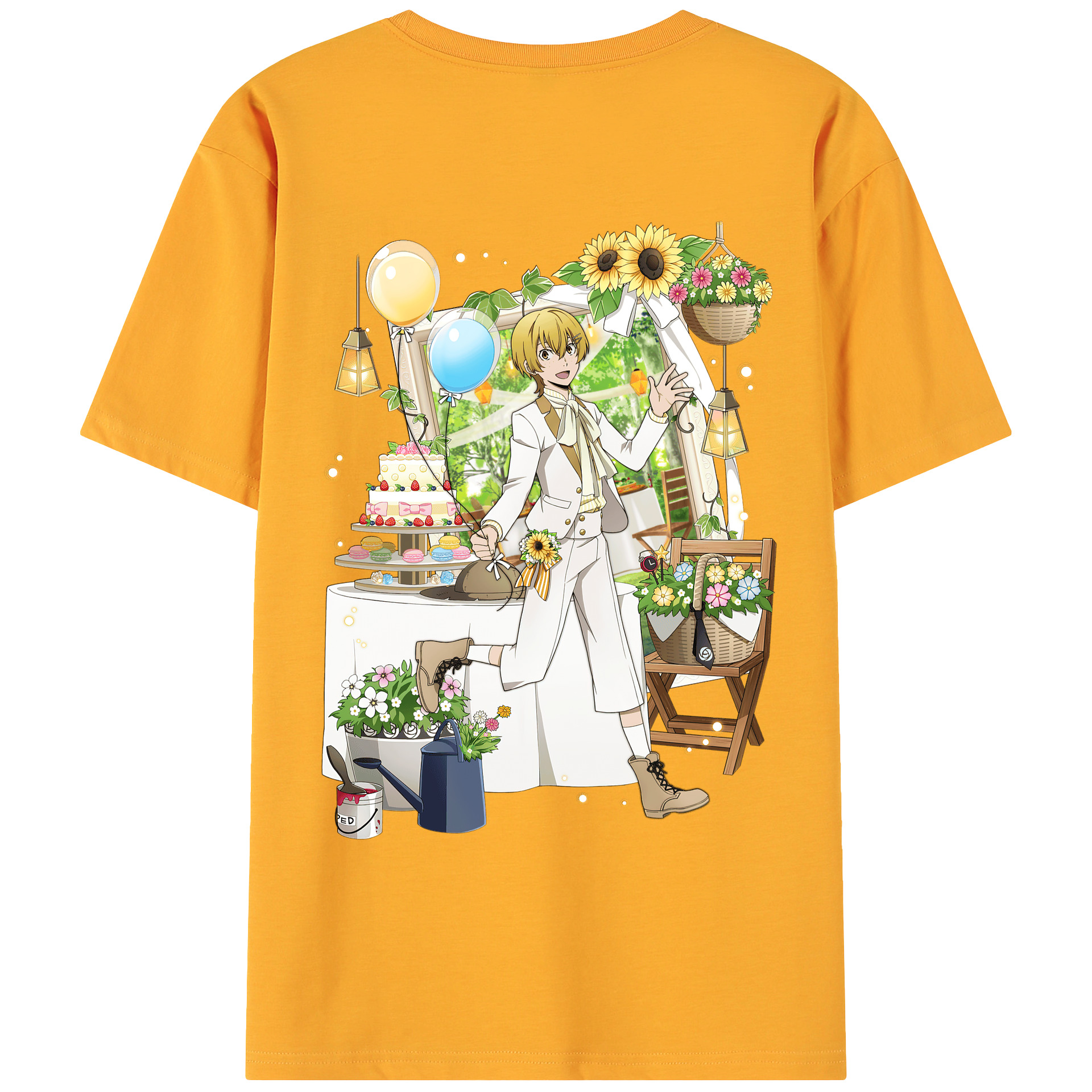 （画像用） 文豪ストレイドッグス Bungo Stray Dogs 綿100％ メンズ半袖Tシャツ（バックプリント） 通気性