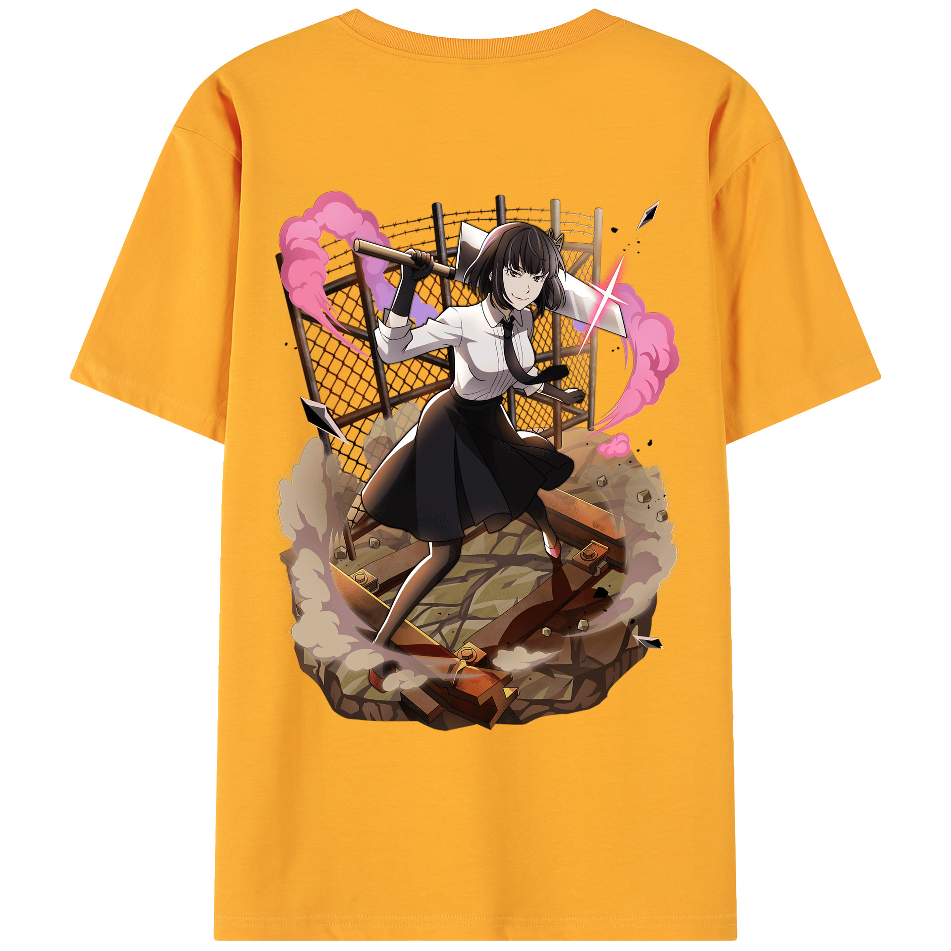 （画像用） 文豪ストレイドッグス Bungo Stray Dogs 綿100％ メンズ半袖Tシャツ（バックプリント） 通気性