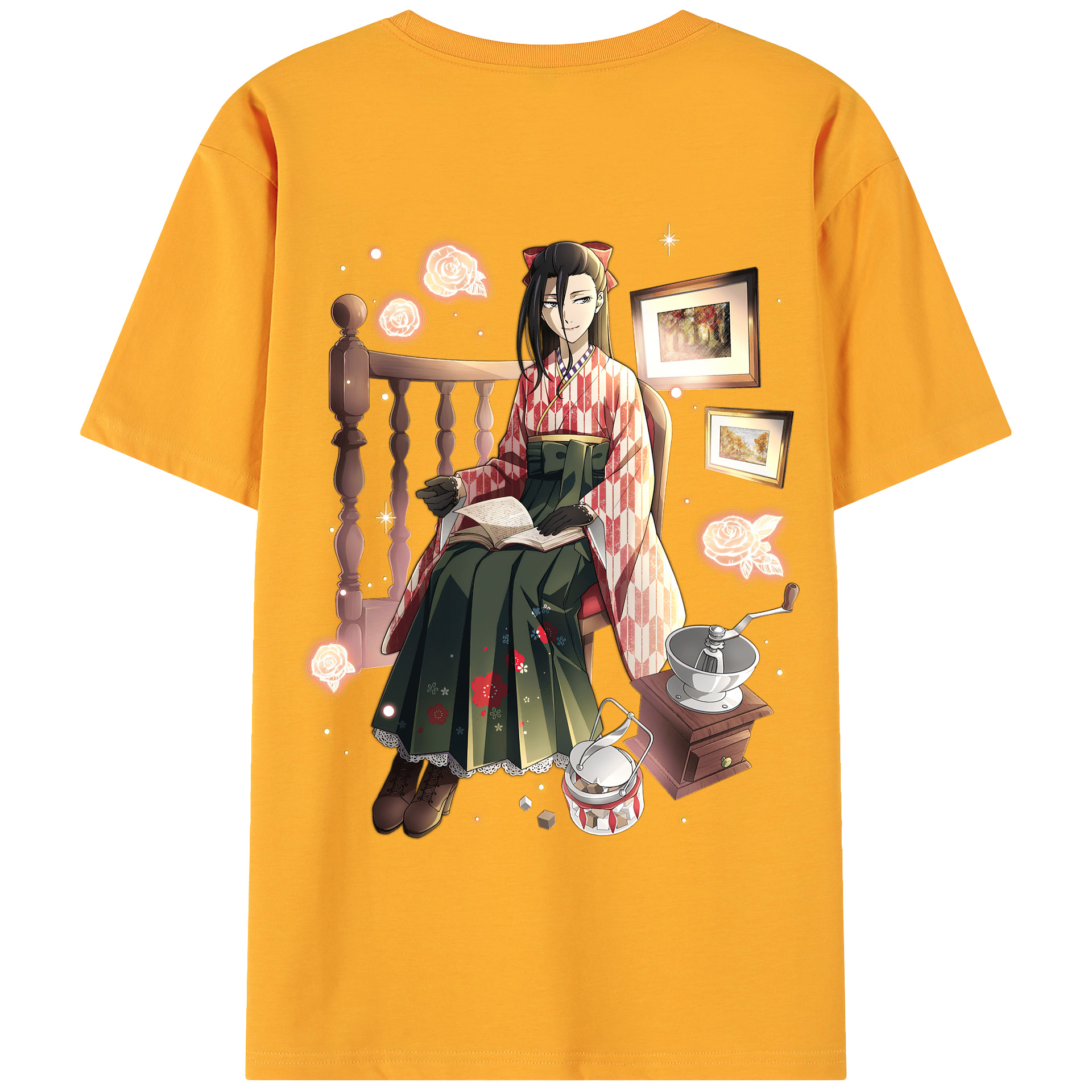 （画像用） 文豪ストレイドッグス Bungo Stray Dogs 綿100％ メンズ半袖Tシャツ（バックプリント） 通気性