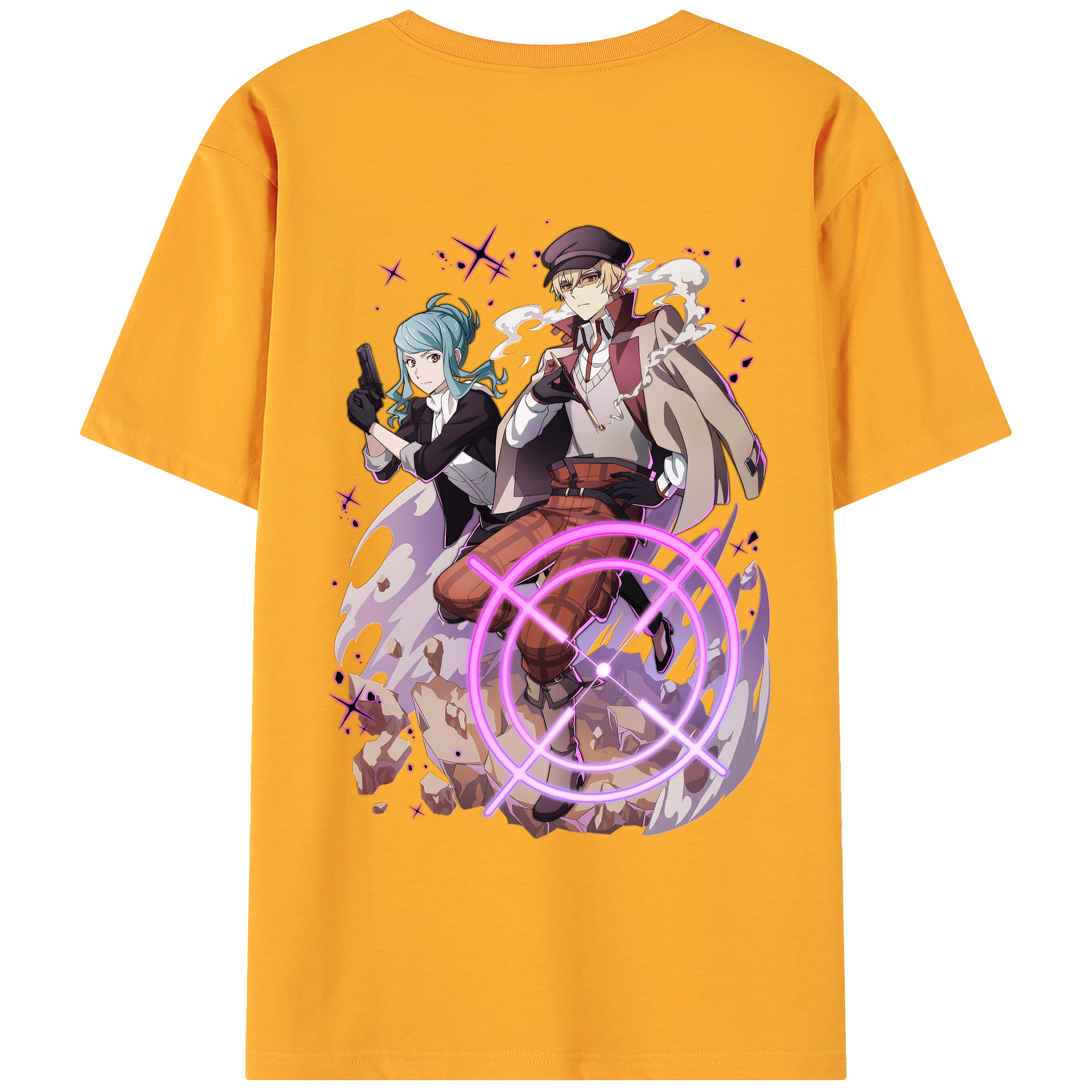 （画像用） 文豪ストレイドッグス Bungo Stray Dogs 綿100％ メンズ半袖Tシャツ（バックプリント） 通気性